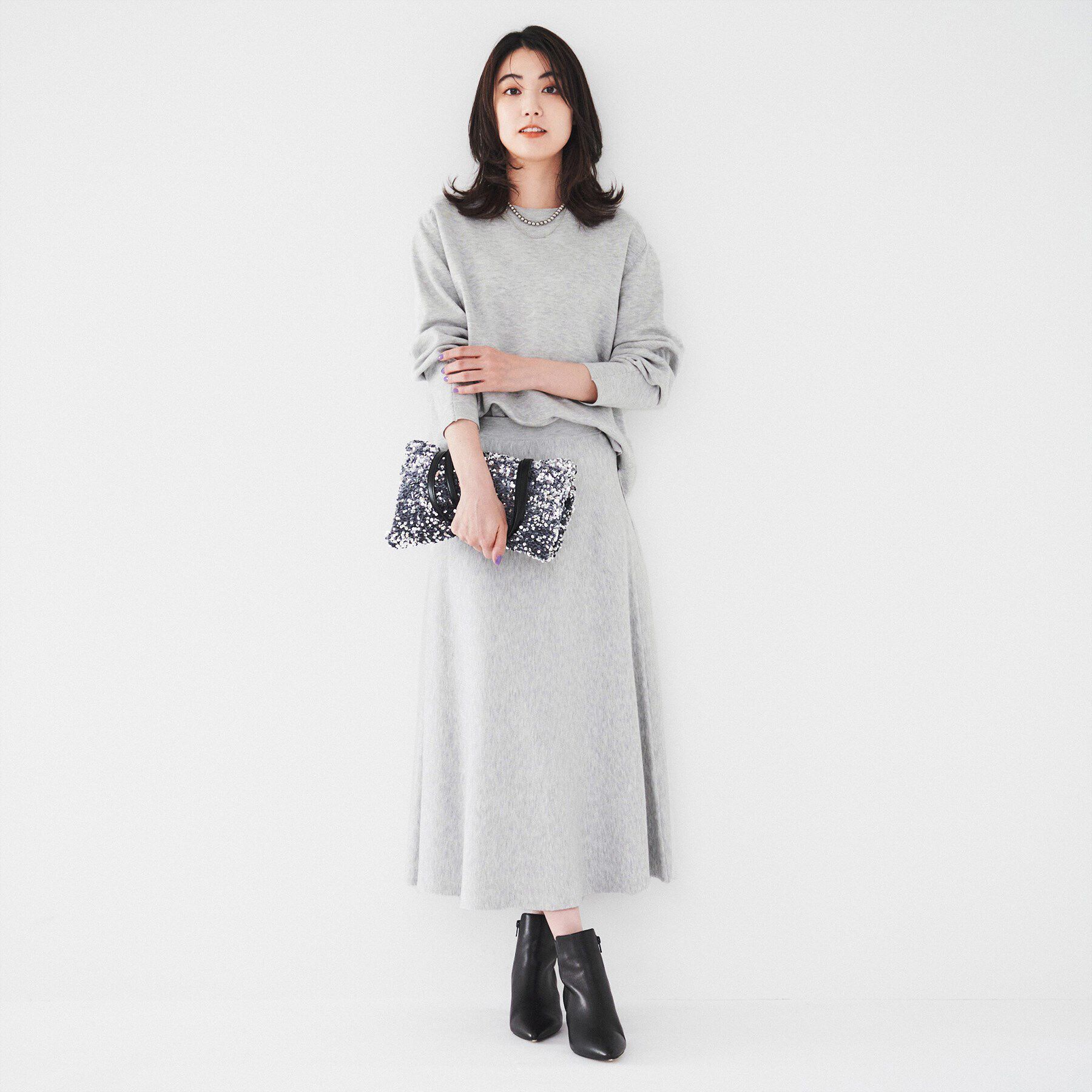 UNTITLED「【セットアップ可能/スウェットライク】バラクラバ付き ニットプルオーバー」|ニット・セーター|