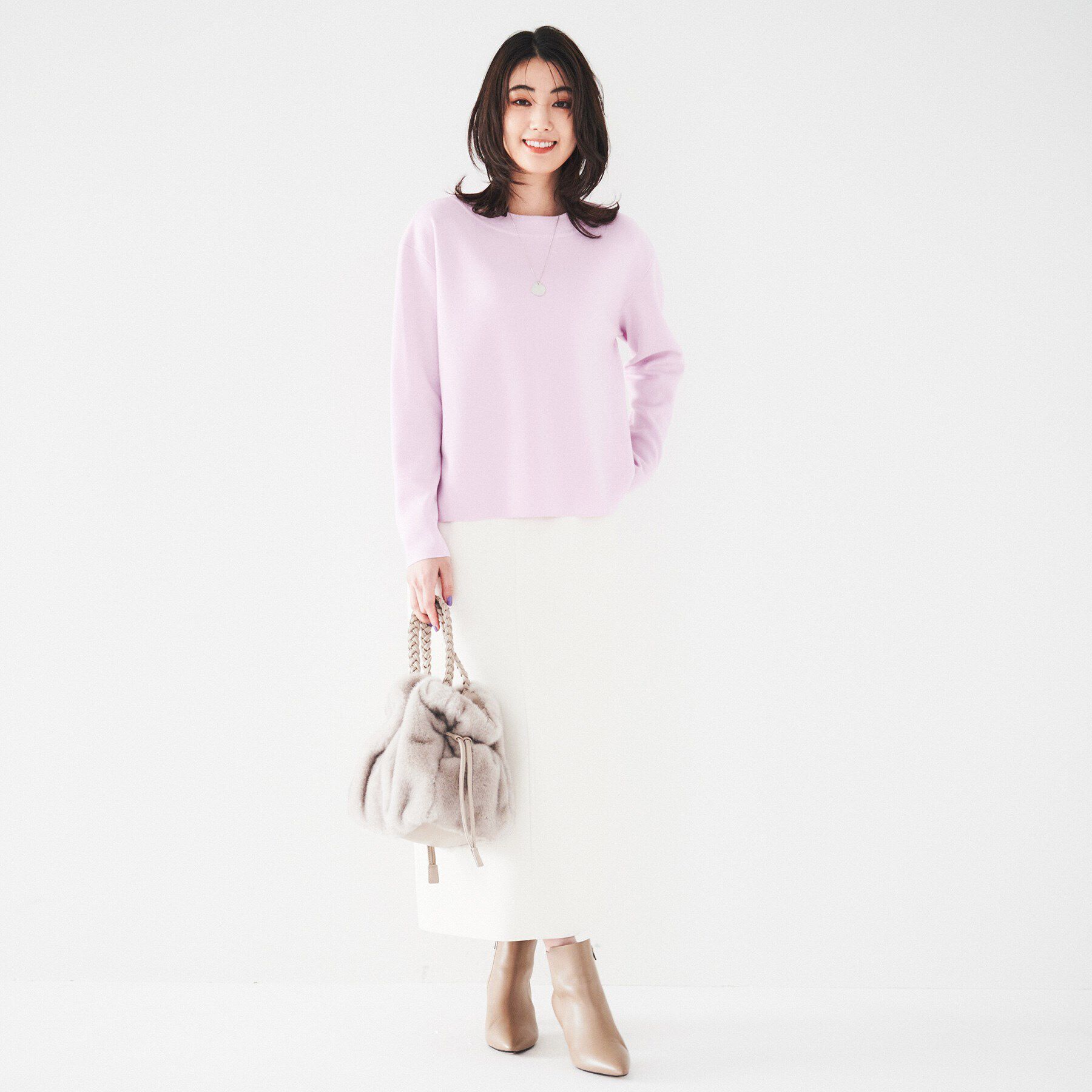 UNTITLED「【アンサンブル可能/8色展開】ミラノリブ ワイドボートネックプルオーバーニット」|ニット・セーター|