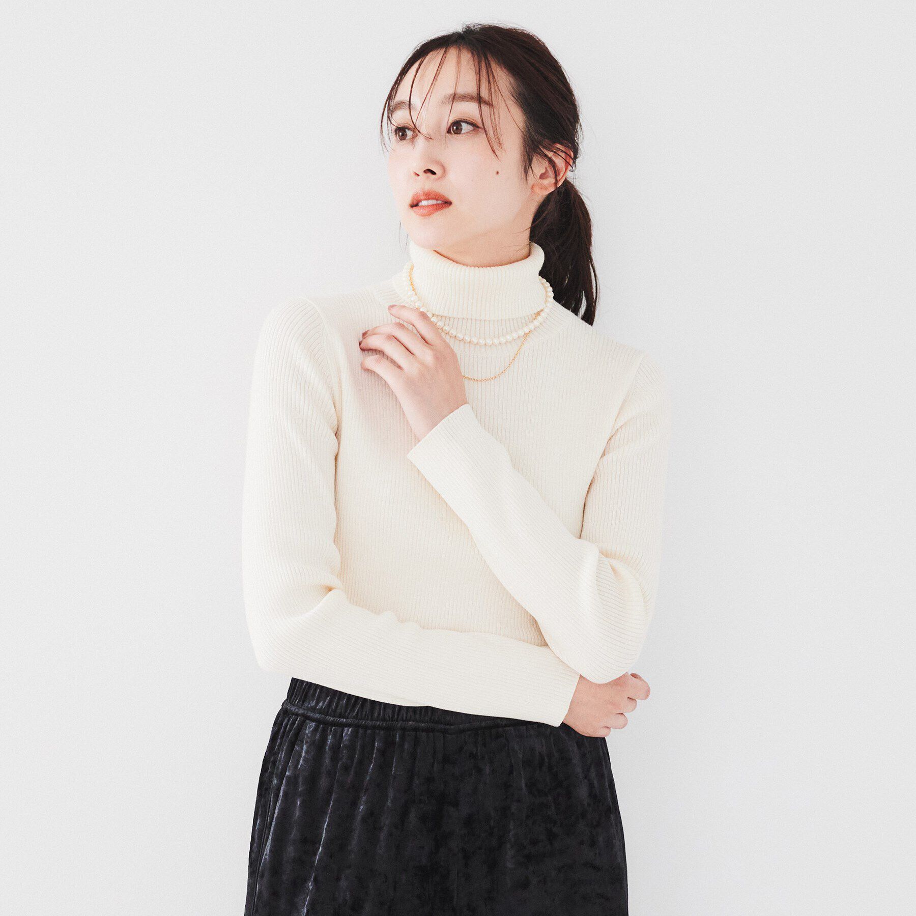 UNTITLED「ウール リブタートルネックプルオーバーニット」|ニット・セーター|