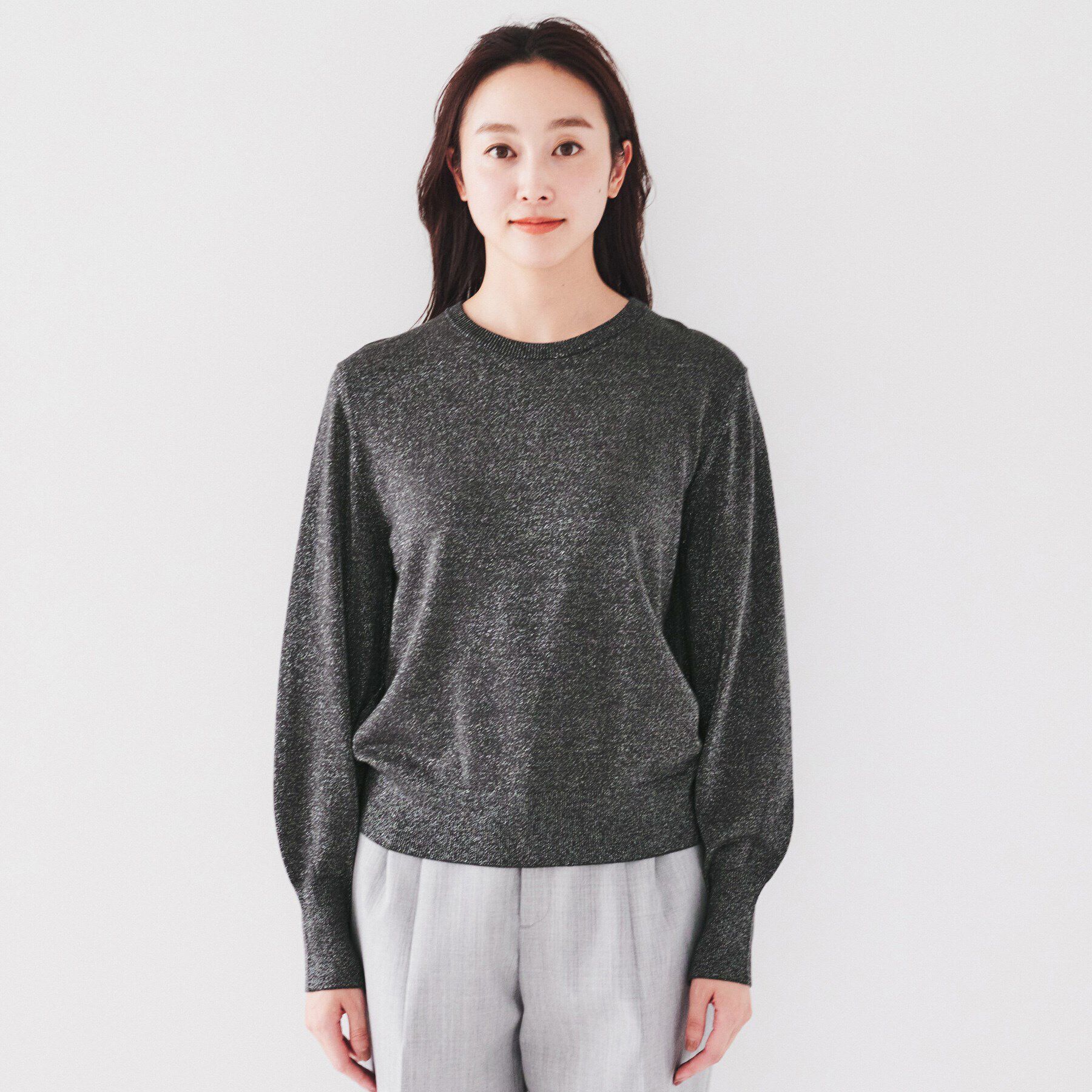 UNTITLED「【ラメ感/薄手/すっきり丈】ウールアクリル混 ラメプルオーバーニット」|ニット・セーター|