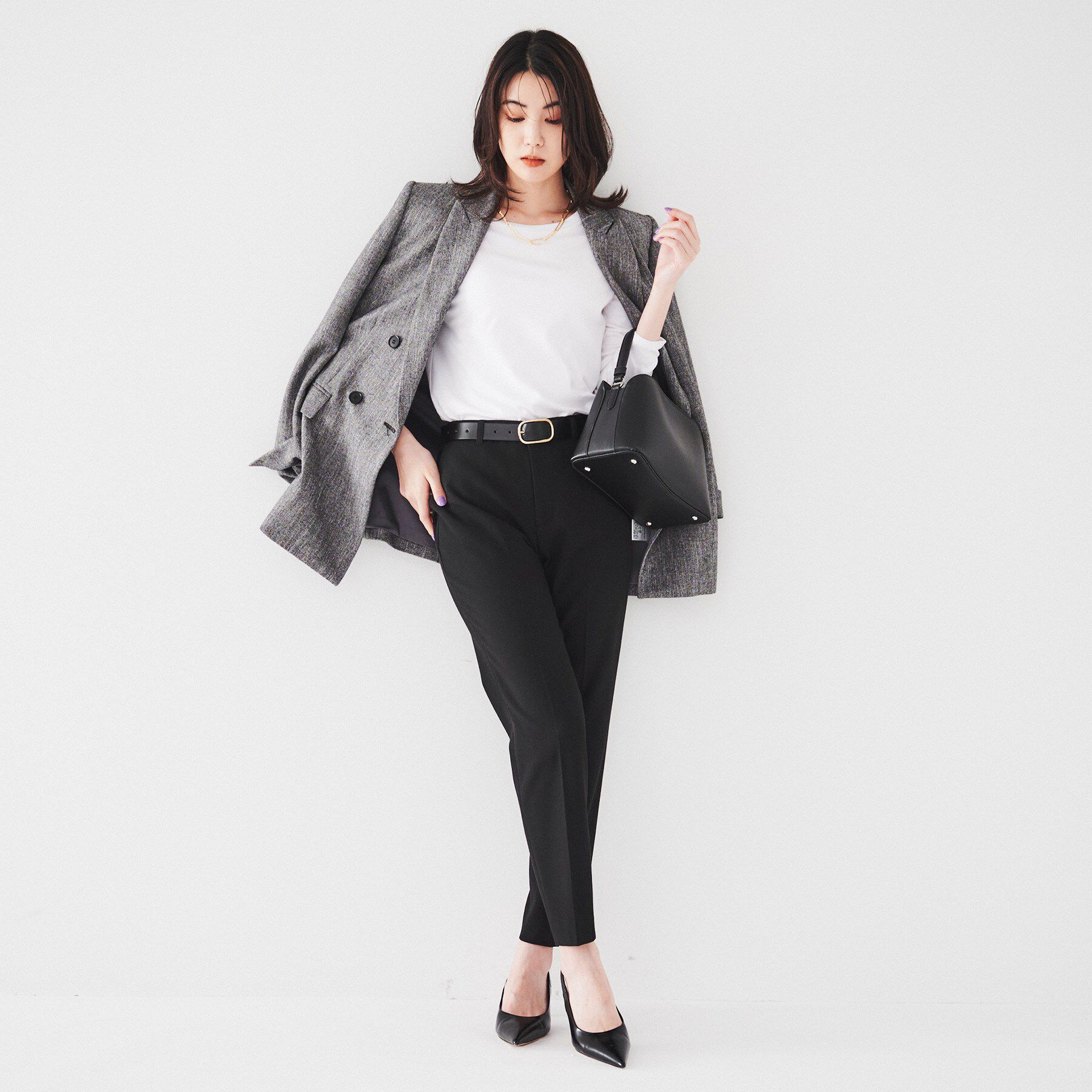 UNTITLED「【裏起毛/後ろウエストゴム/日本製】タックなしテーパードパンツ」|その他|