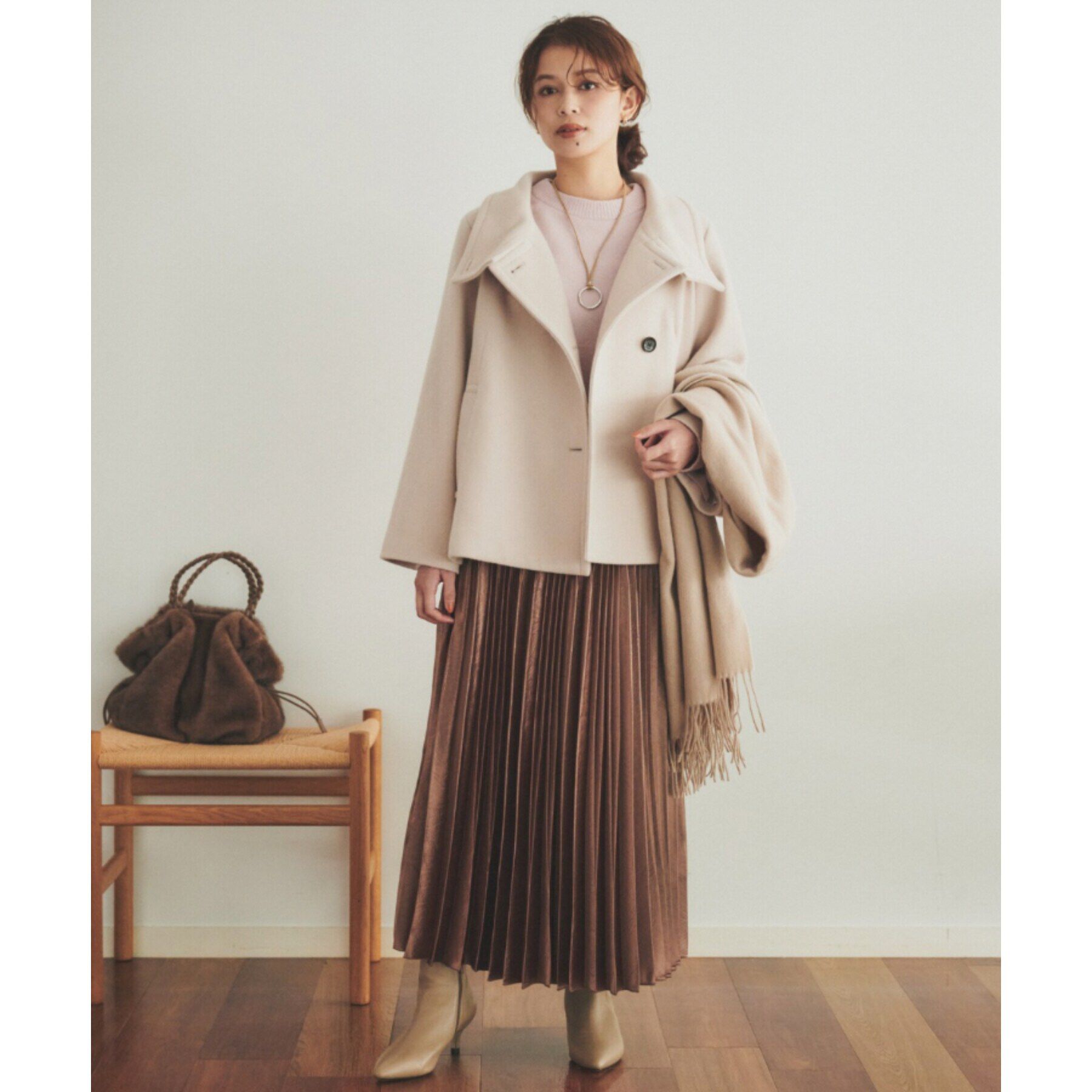 UNTITLED「【日本製】2WAYウールショートコート」|その他|