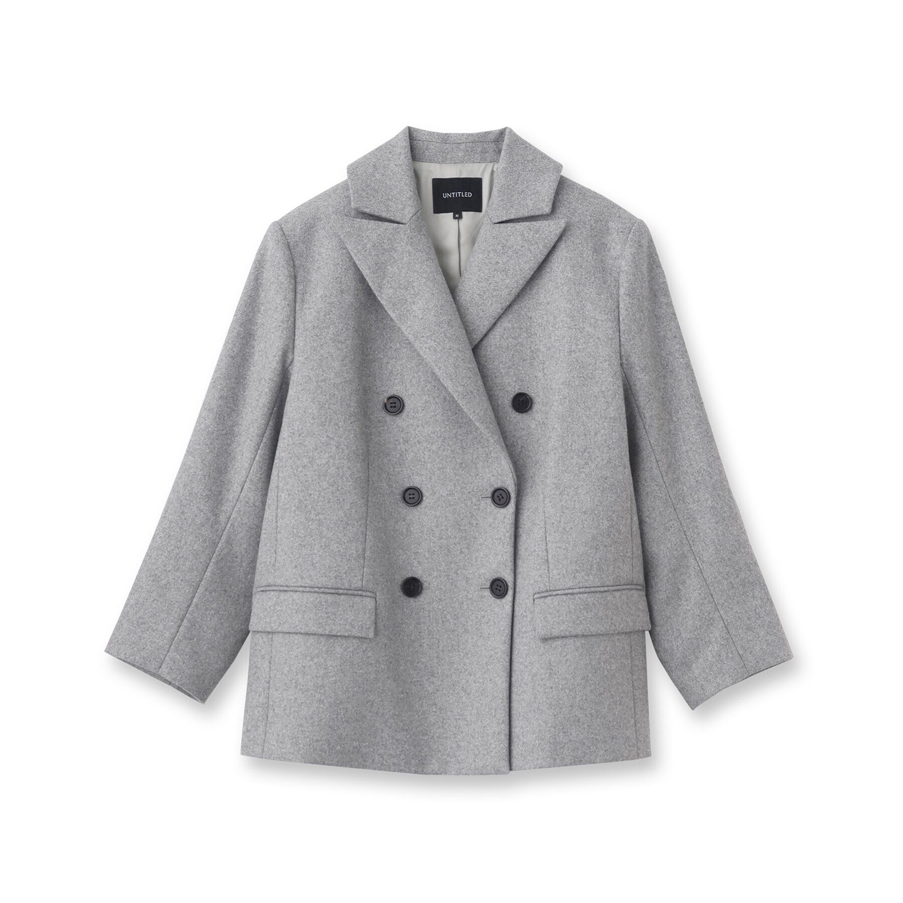 UNTITLED「【ミドル丈/日本製/イタリア素材】ウールメルトン ピーコート」|ピーコート|