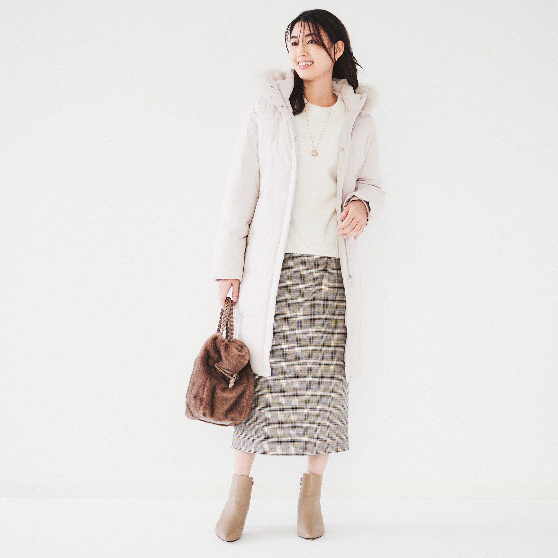 UNTITLED「【撥水／洗える／フード取り外し】ファー付きロングダウンコート」|ダウン|