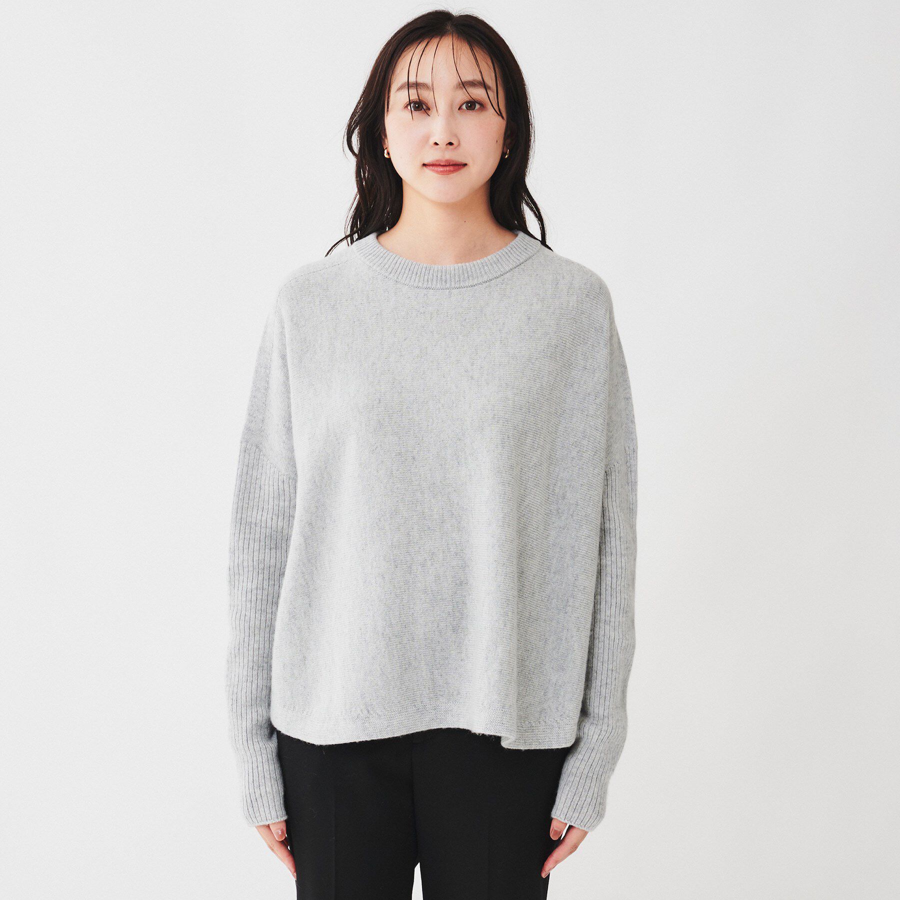 UNTITLED「ウールシルクカシミヤミックス ボートネックプルオーバーニット」|ニット・セーター|