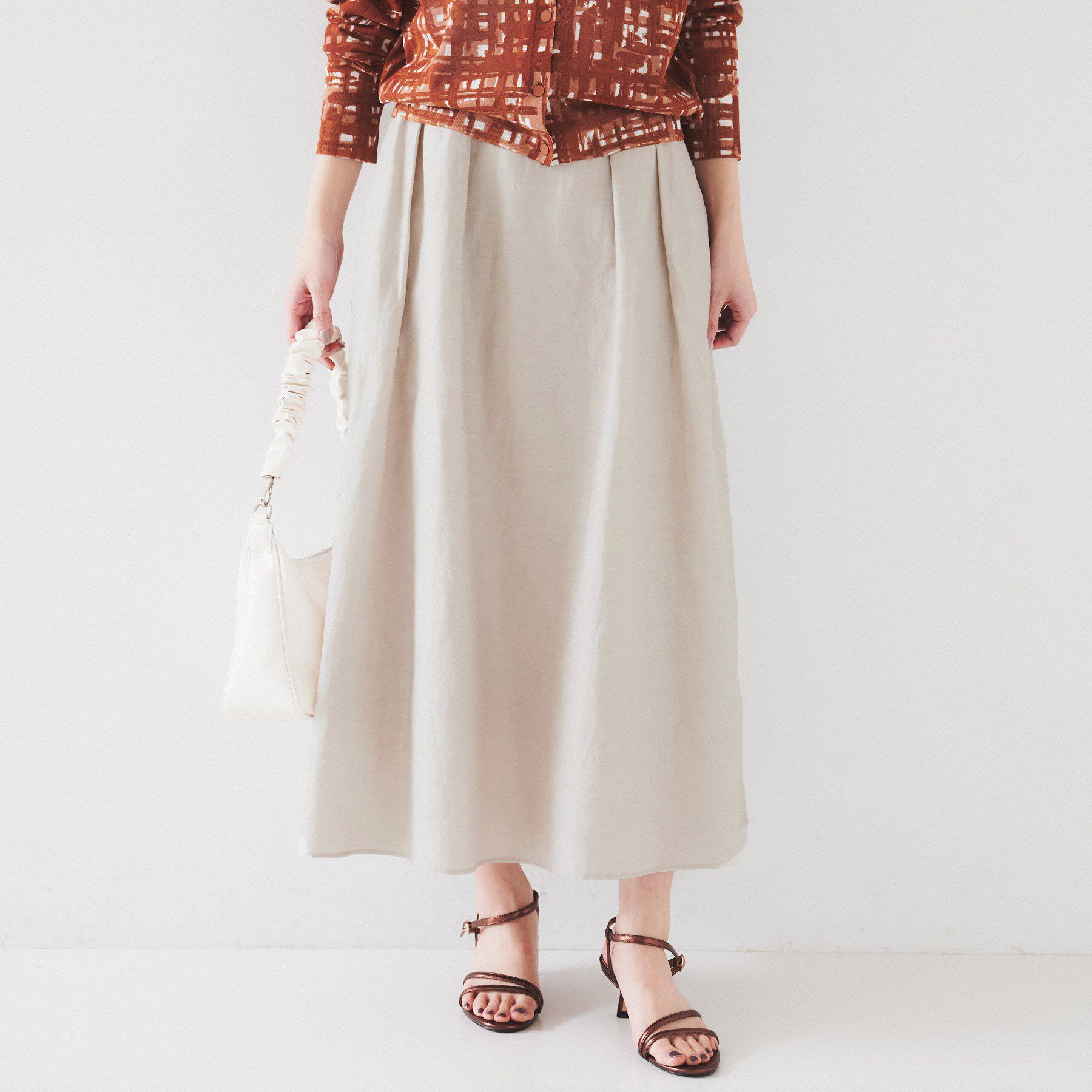 UNTITLED「【セットアップ可能/手洗い可】リネン混フレアスカート」|スカート|