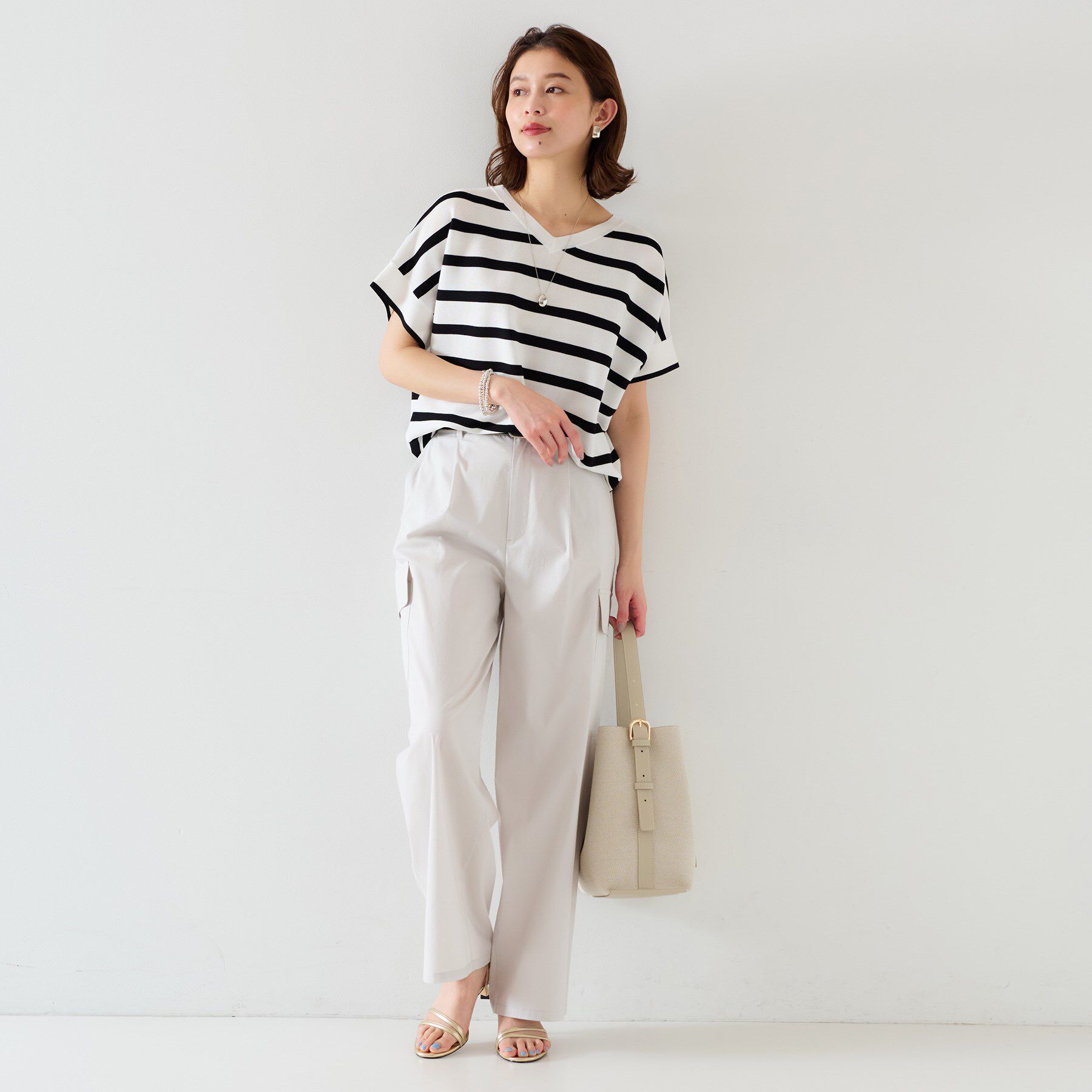 UNTITLED「【12色展開/体型カバー/2way】バウンドスリーブニット」|ニット・セーター|