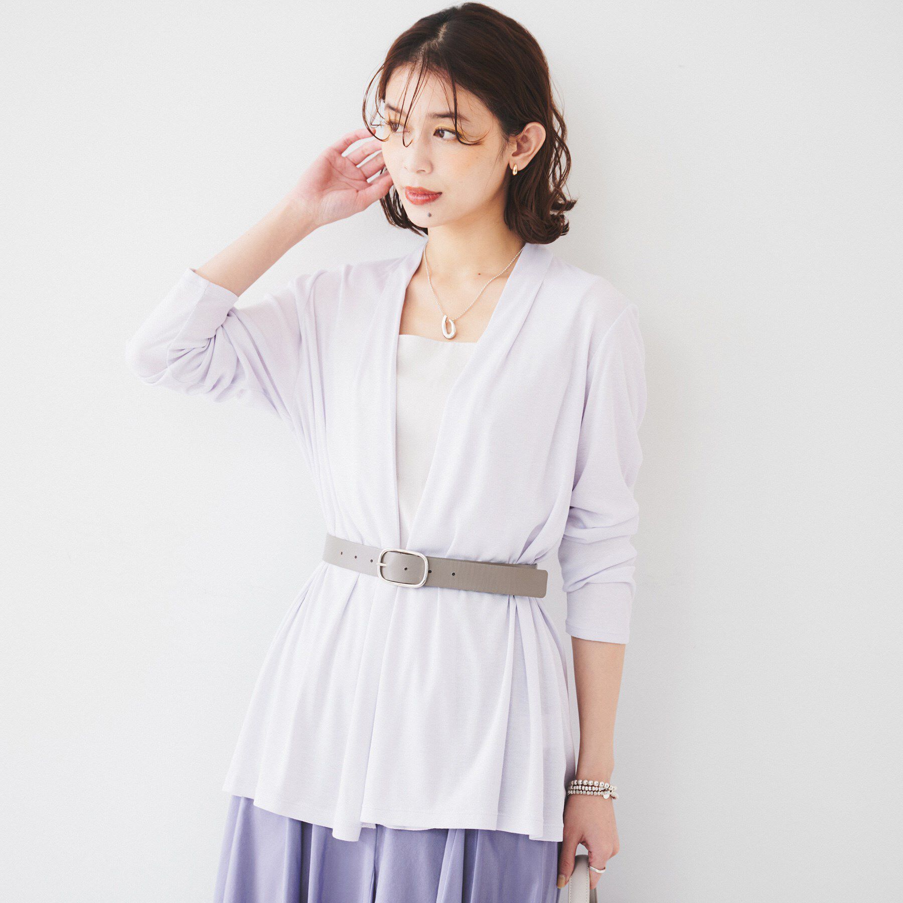 UNTITLED「【接触冷感/UV機能/遮熱】ジャージカーディガン」|カーディガン|サックスブルー(09