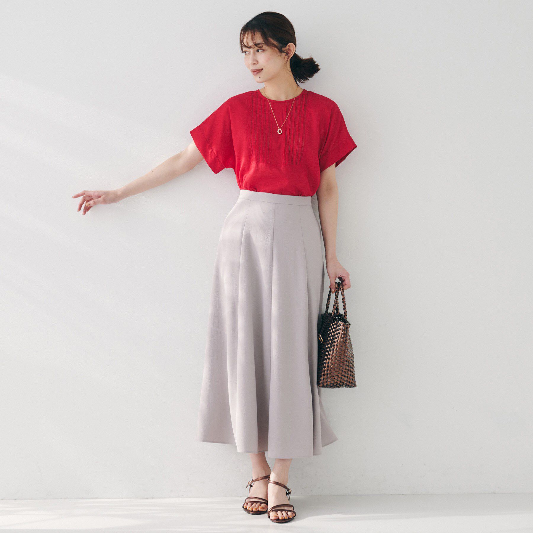 UNTITLED「【洗える】コットンピンタックブラウス」|シャツ・ブラウス|