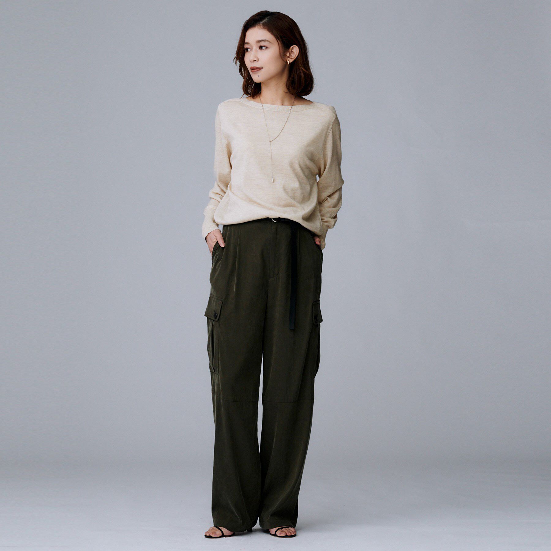 UNTITLED「【アンサンブル可/洗える】シルクウールカシミヤ ドルマンスリーブニット」|ニット・セーター|