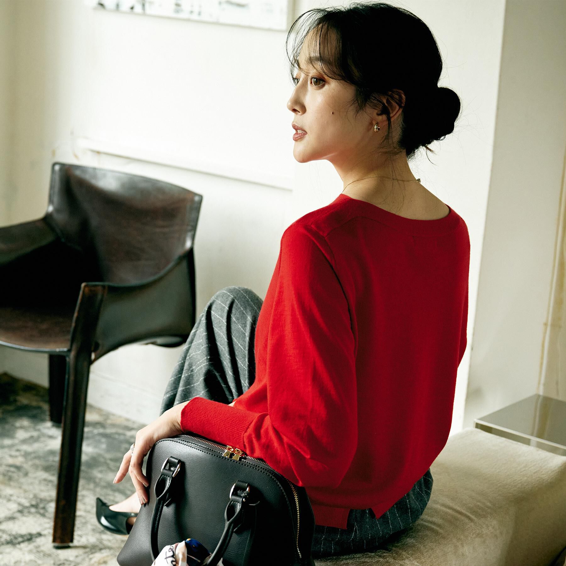 UNTITLED「【アンサンブル可/洗える】シルクウールカシミヤ ドルマンスリーブニット」|ニット・セーター|