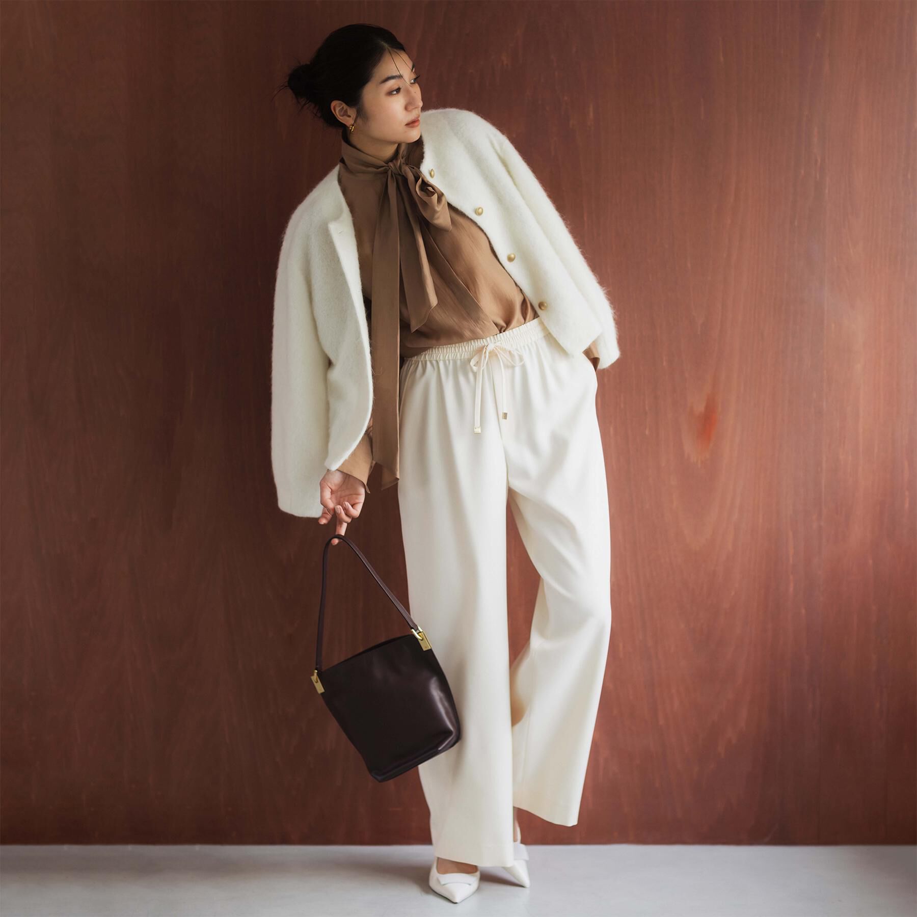 UNTITLED「【ジャケット風/メタルボタン】アルパカ混シャギーカーディガン」|カーディガン|