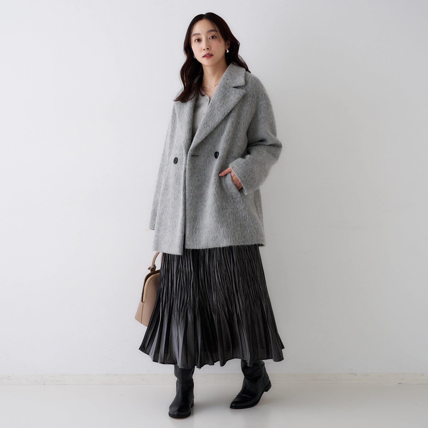UNTITLED「【エレガントジャケット/アウター】イタリアンシャギーPコート」|ピーコート|