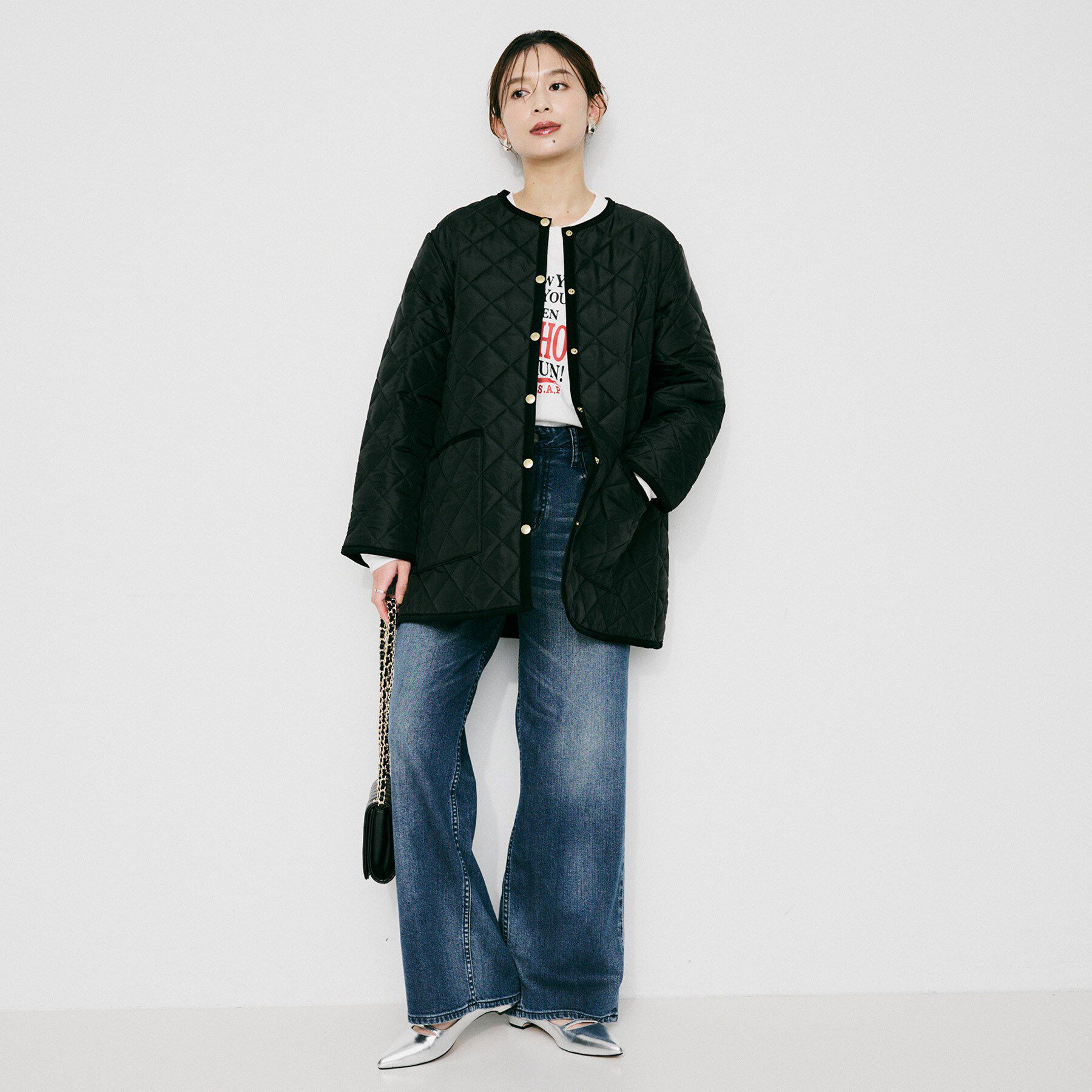 UNTITLED「【 TRADITIONAL WEATHERWEAR 】アークリー Aライン ミドルコート」|ノーカラーコート|