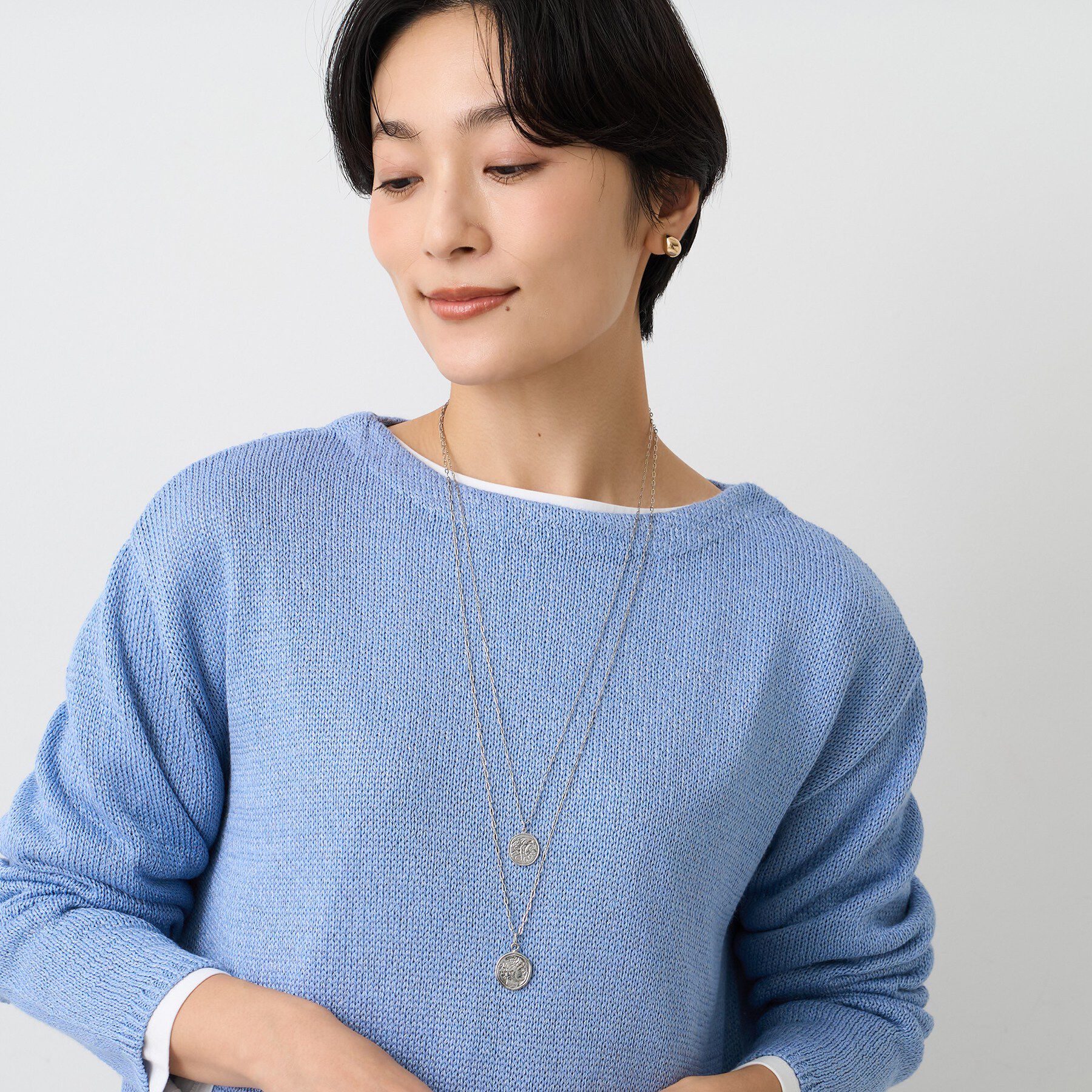 UNTITLED「【ステンレス】レイヤードコインネックレス」|ネックレス|