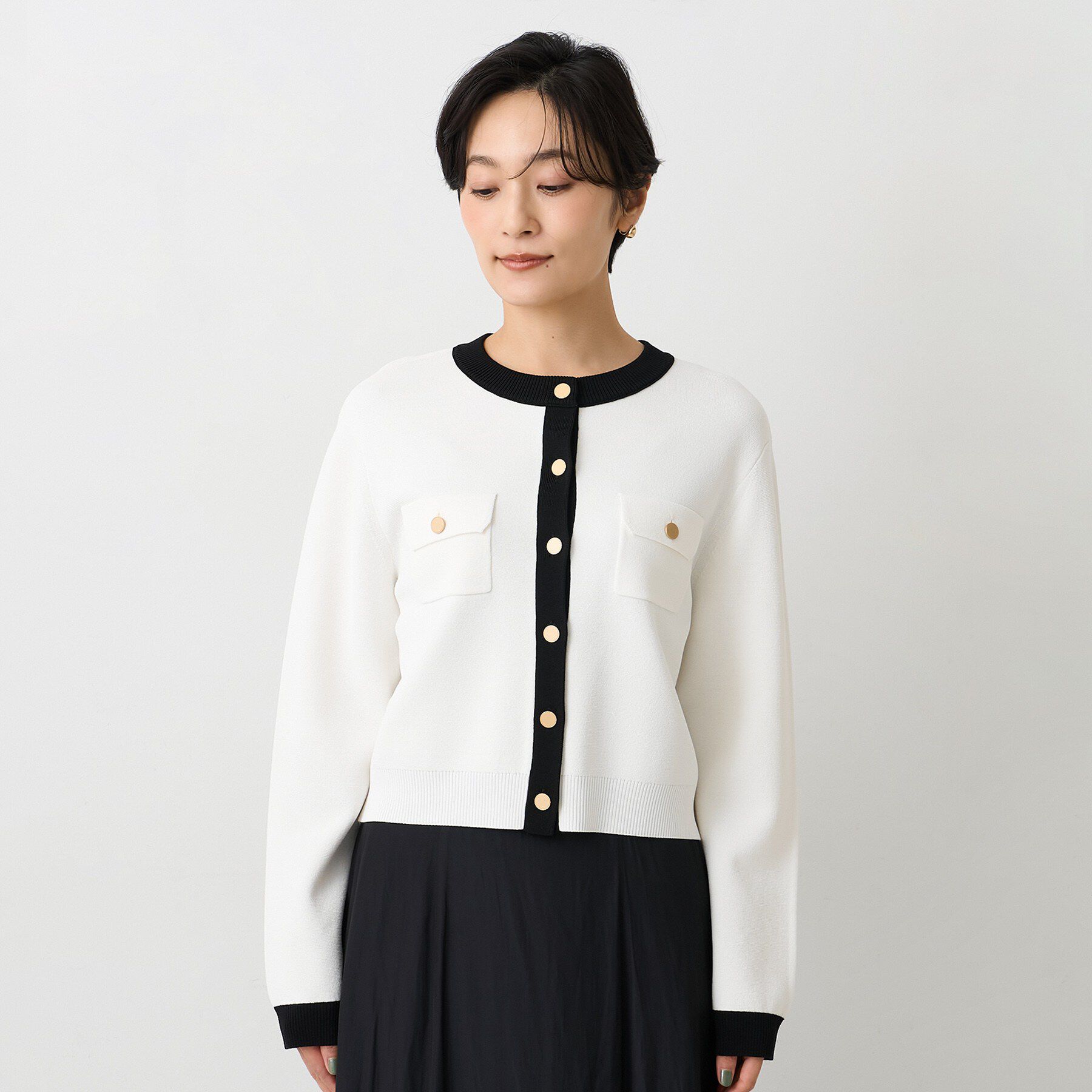 UNTITLED「【洗える/ジャケット風】ミラノリブカーディガン」|カーディガン|