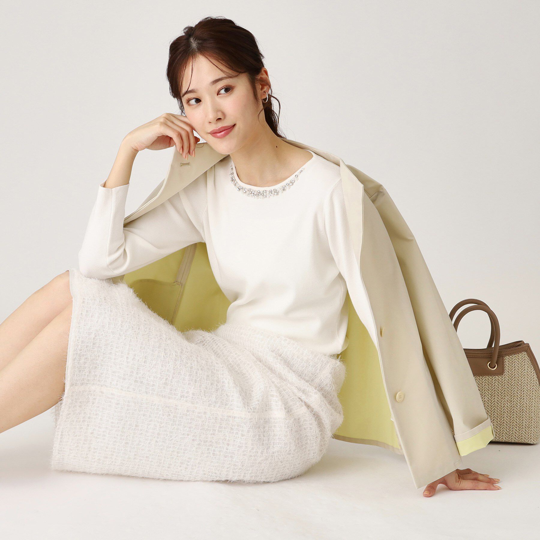 COUP DE CHANCE「【洗える】配色使いショート丈コート」|その他|