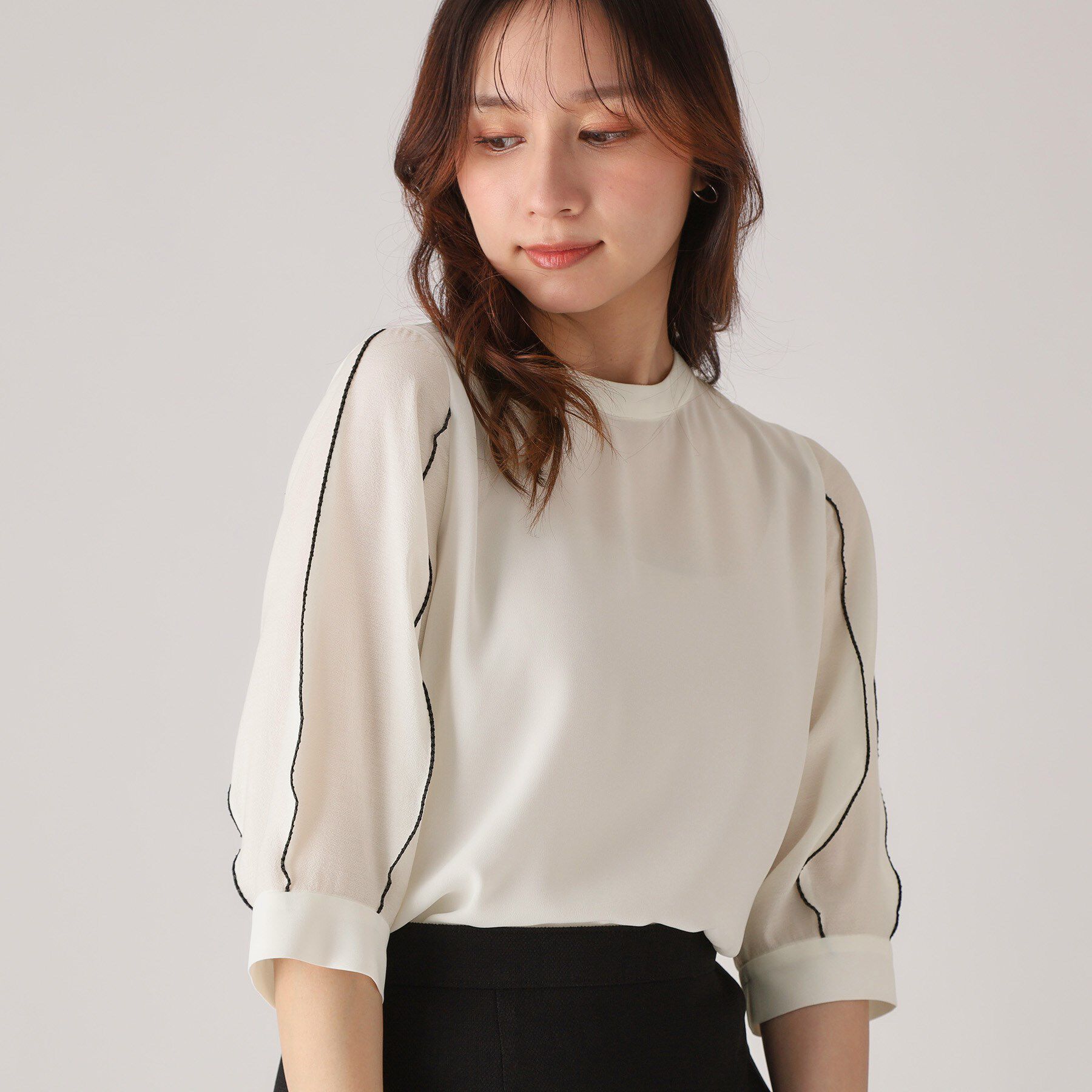 COUP DE CHANCE「【洗える／刺しゅうディテール】袖デザインブラウス」|シャツ・ブラウス|