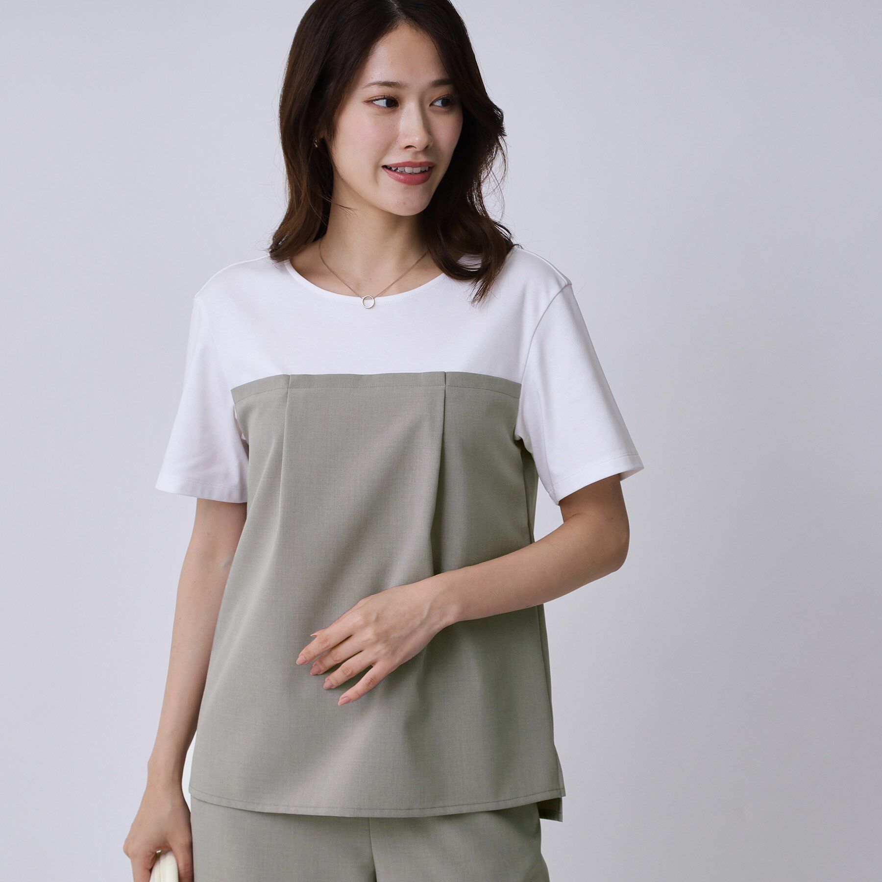 COUP DE CHANCE「【手洗い可／セットアップ可】レイヤード風カットソー」|Tシャツ・カットソー|