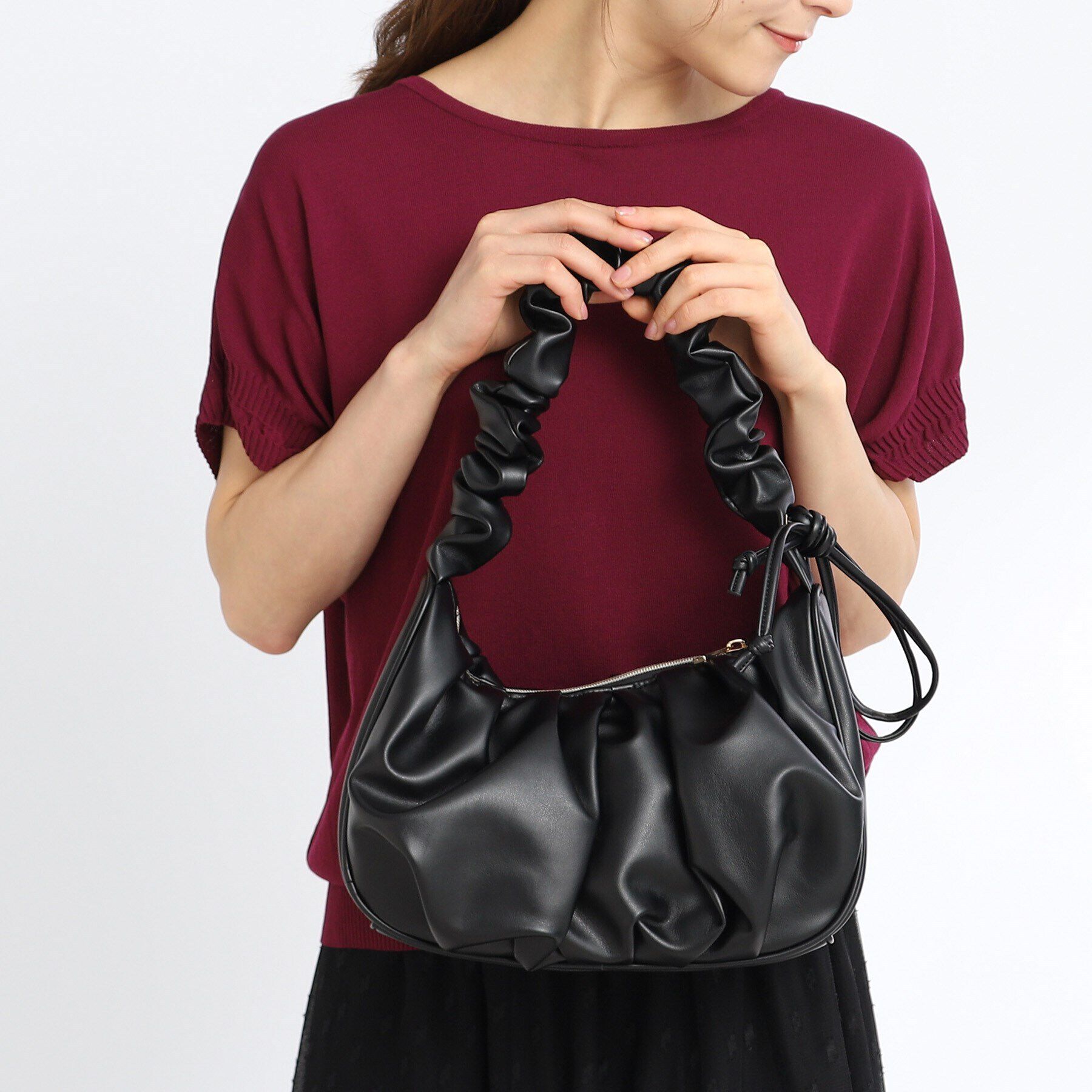 Reflect「【トレンドアイテム／持ち手の長さ調節可能】シャーリングハンドルバッグ」|ショルダー・メッセンジャー|