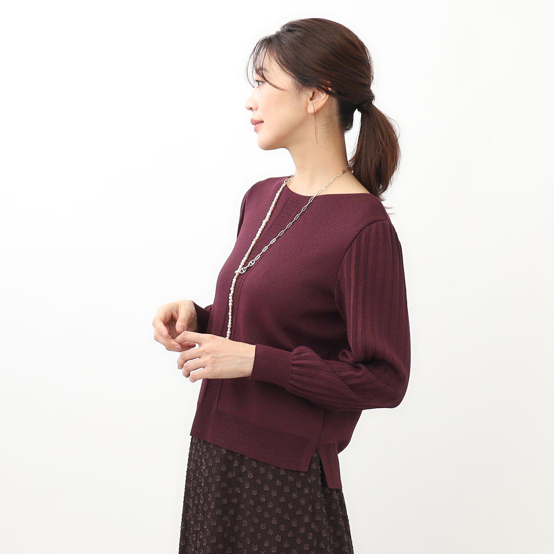 Reflect「【大人気ニットに新色登場！マイカラニット+／細見え／WEB限定カラーあり／マシンウォッシュ可／選べる」|ニット・セーター|