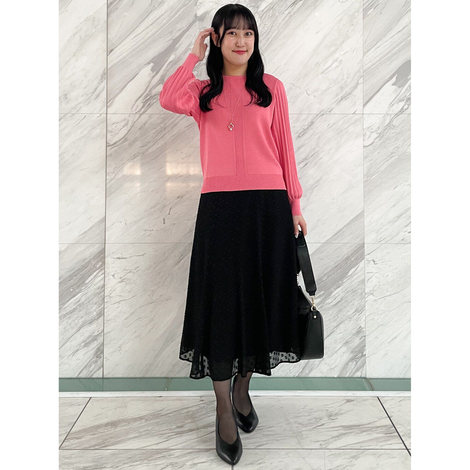 Reflect「【手洗い可】シアードットフレアスカート」|スカート|