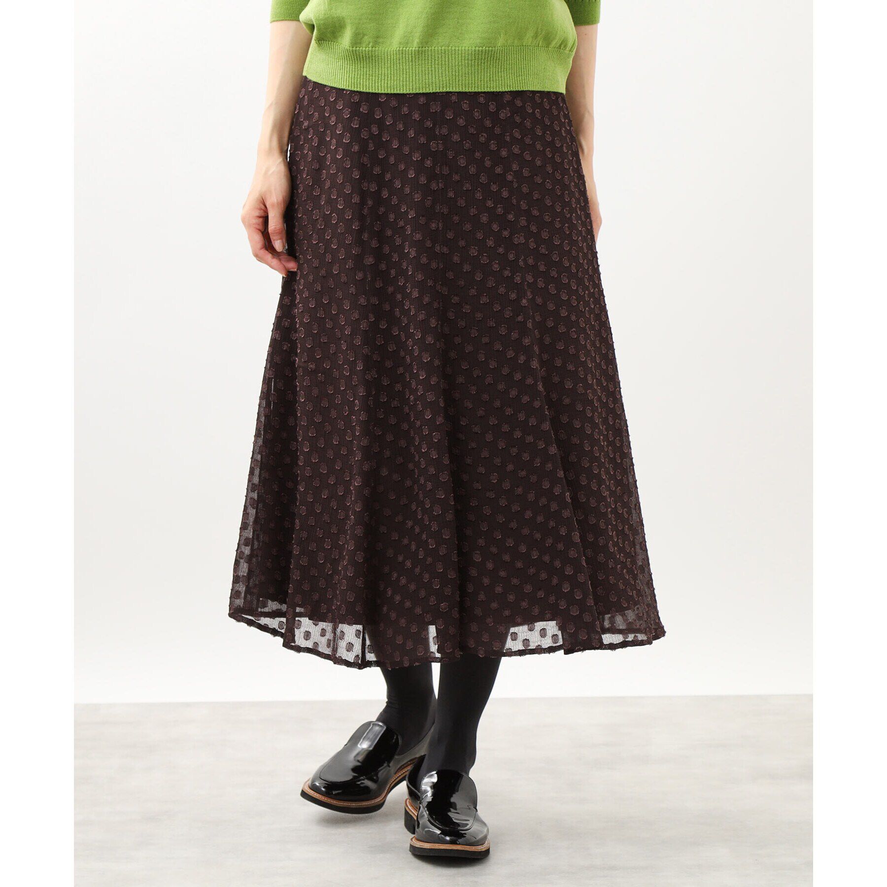 Reflect「【手洗い可】シアードットフレアスカート」|スカート|