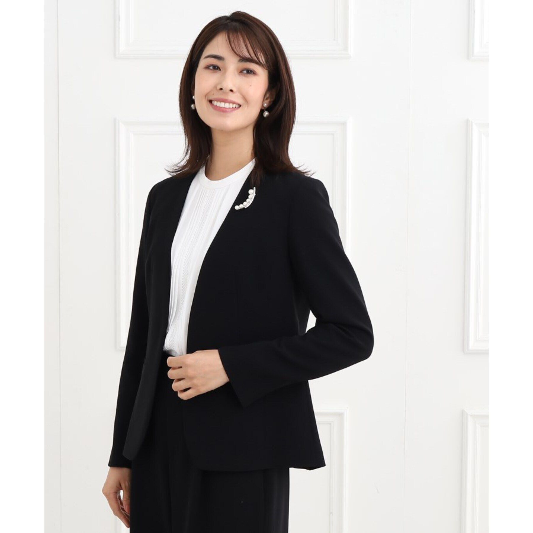 Reflect「【フォーマル/洗える/セットアップ可】ノーカラージャケット」|ノーカラージャケット|