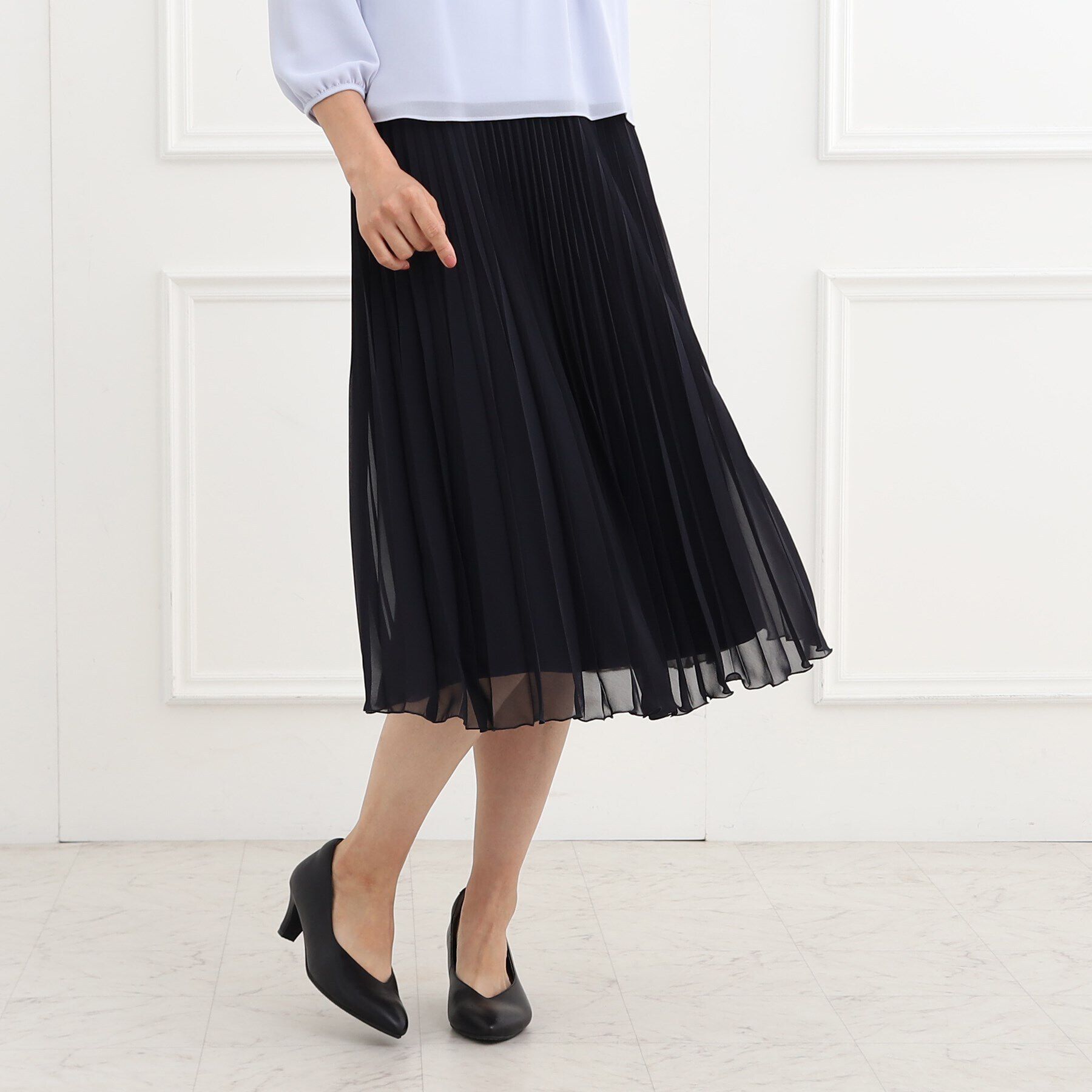 Reflect「【フォーマル/洗える】シフォンジョーゼットプリーツスカート」|スカート|
