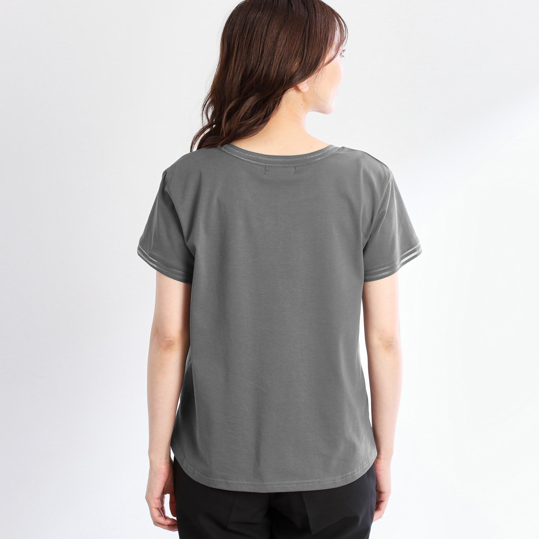 Reflect「【インナーにおすすめ◎】シアーネックデザインプルオーバー」|Tシャツ・カットソー|