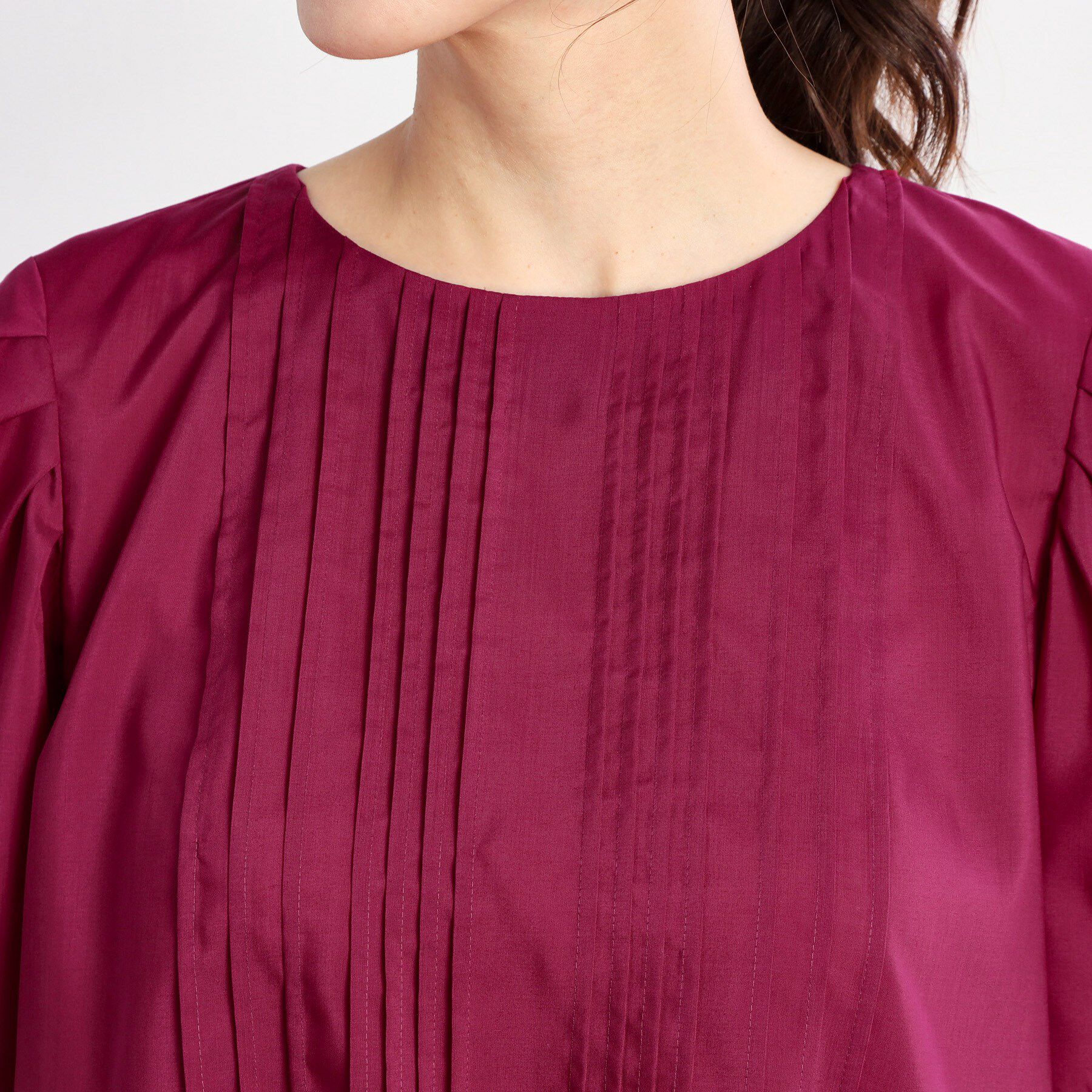 Reflect「【すっきり見え！長め丈】ピンタックデザインチュニックブラウス」|シャツ・ブラウス|