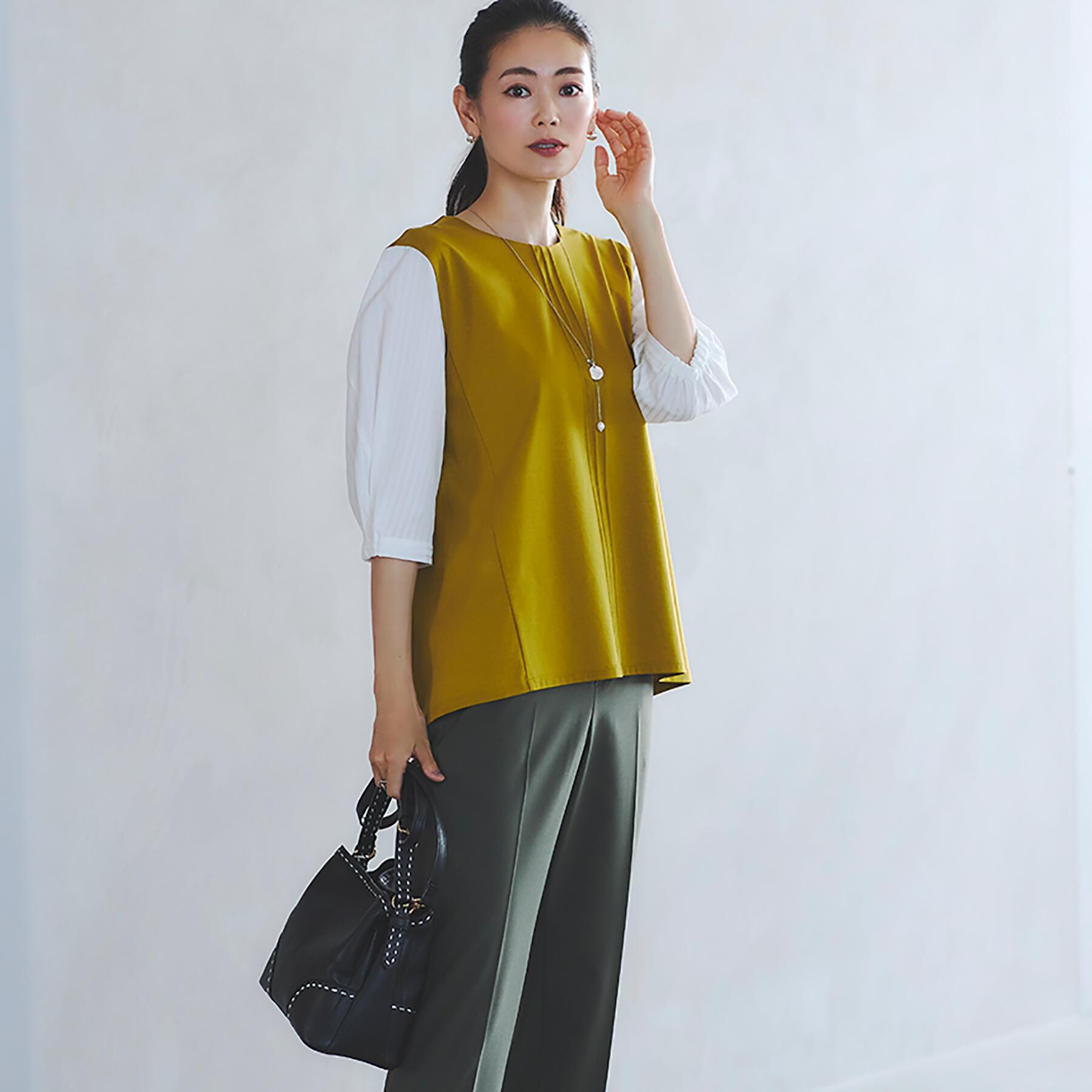 Reflect「【アウターを着てもすっきり／体型カバー／腰周りが気にならない】長め丈プルオーバージャージ」|Tシャツ・カットソー|