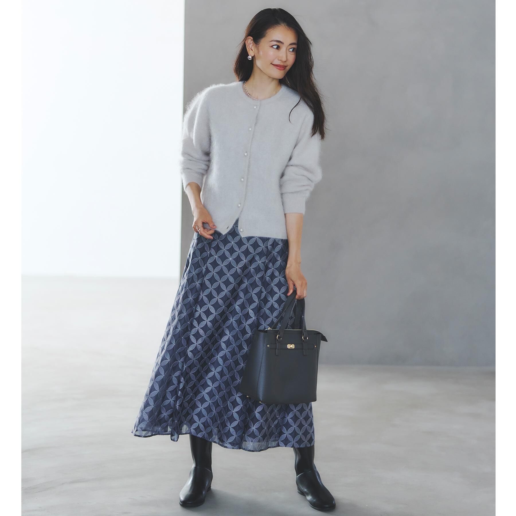 Reflect「【ウエストリボン付き】フラワー柄シアーフレアスカート」|スカート|