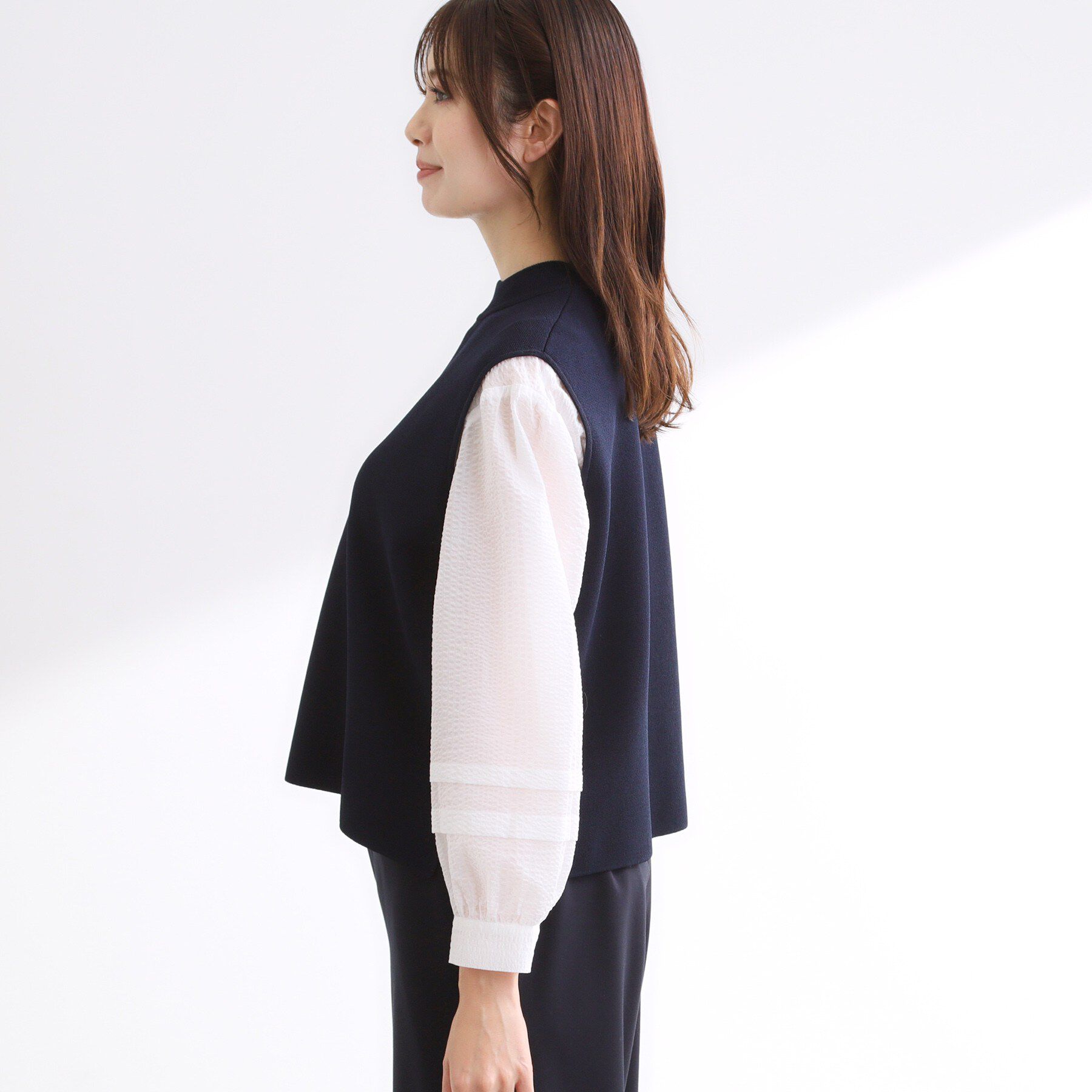 Reflect「【セットアップ可】ダブルジャカードニットベスト」|ニット・セーター|