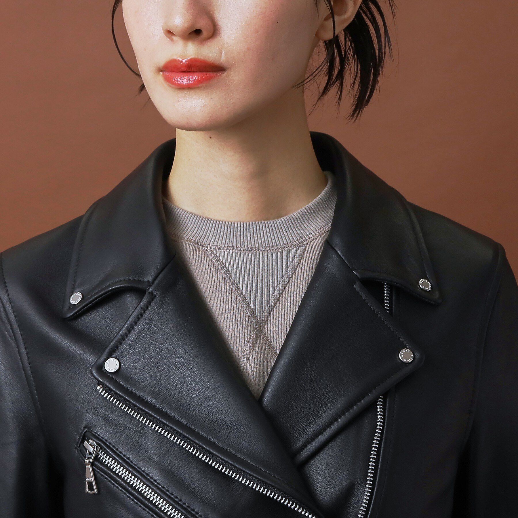 DRESSTERIOR「【本革】ラムレザーライダースジャケット」|ライダースジャケット|