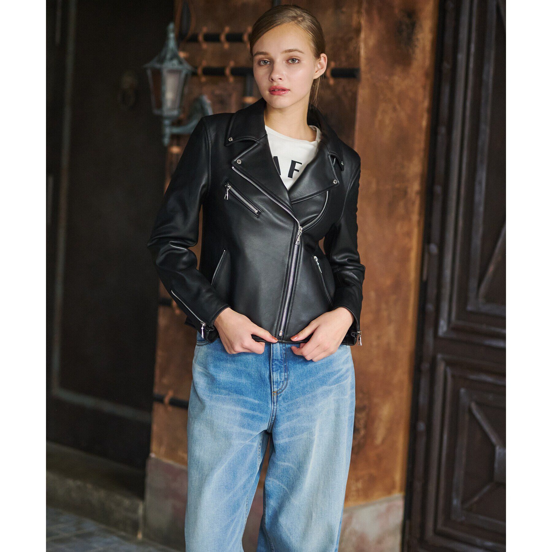 DRESSTERIOR「【本革】ラムレザーライダースジャケット」|ライダースジャケット|