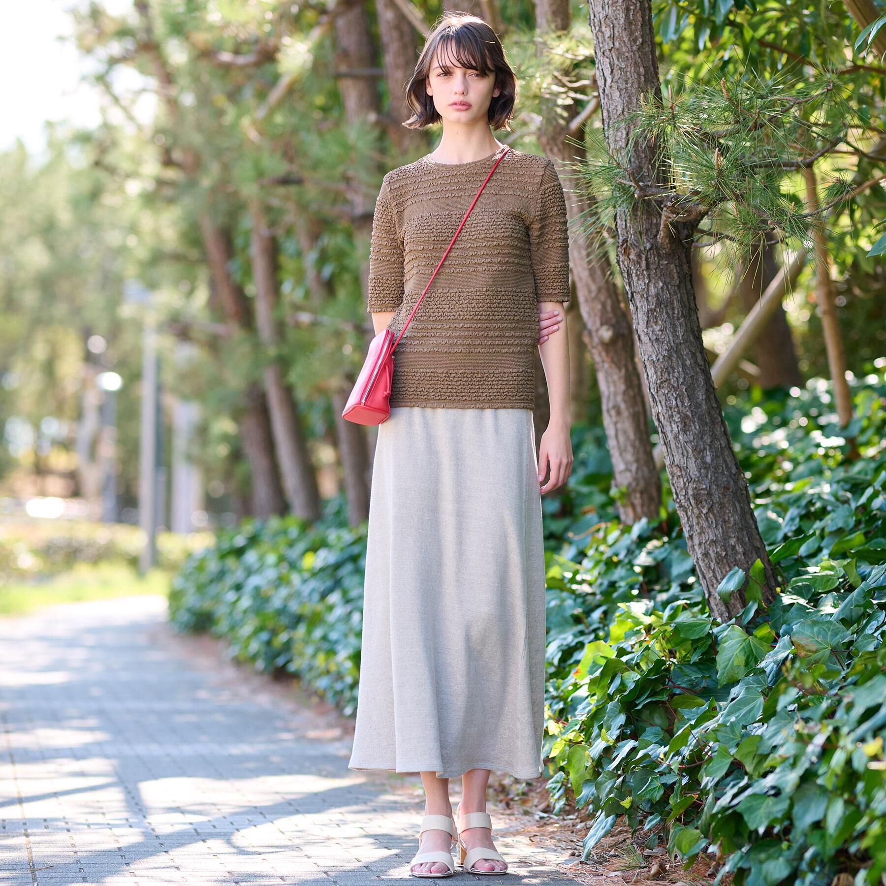 DRESSTERIOR「【洗える/ウエストゴム/セットアップ可】リネン裏毛スカート」|スカート|