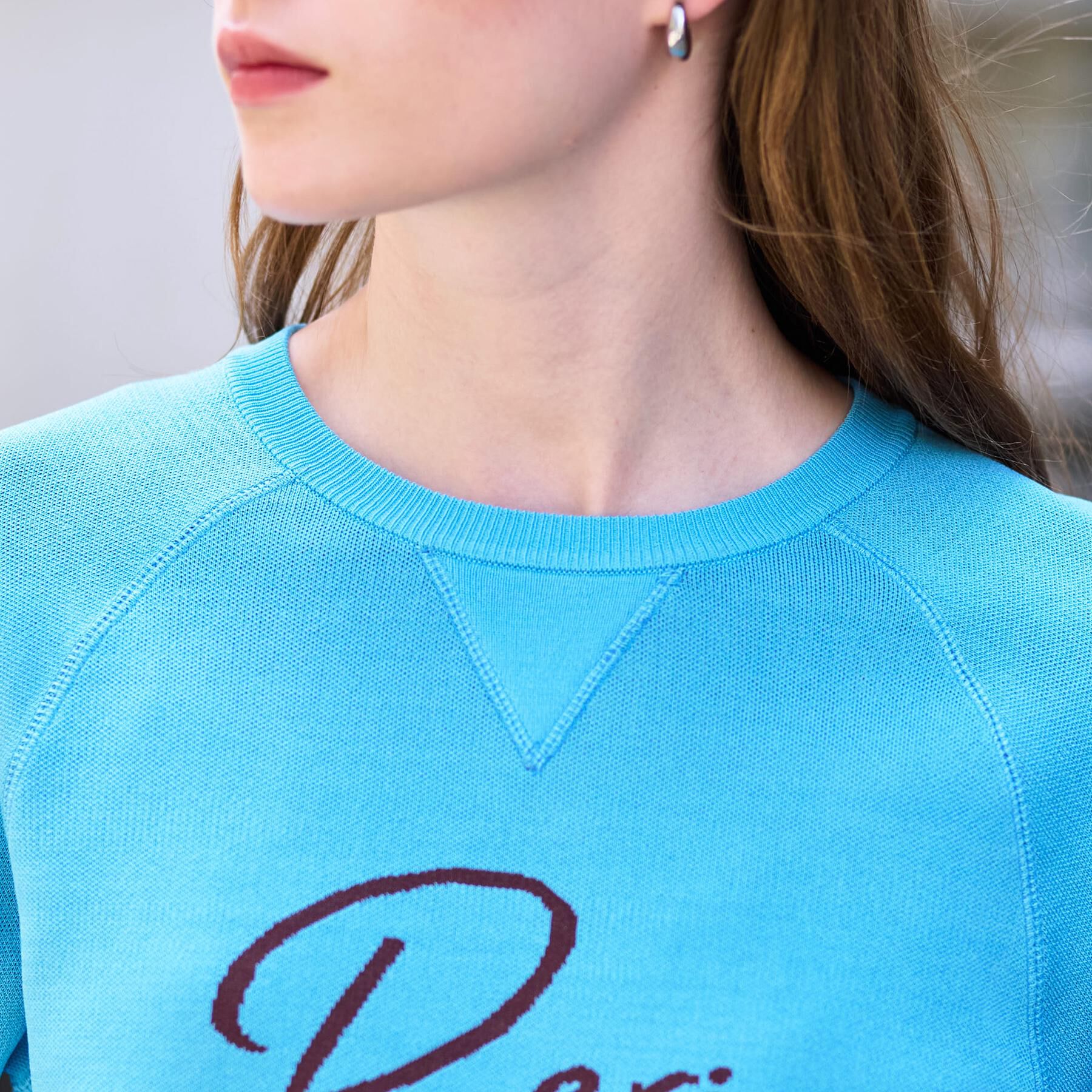 DRESSTERIOR「【洗える/オリジナルロゴ】Parisハーフスリーブジャカードニット」|ニット・セーター|