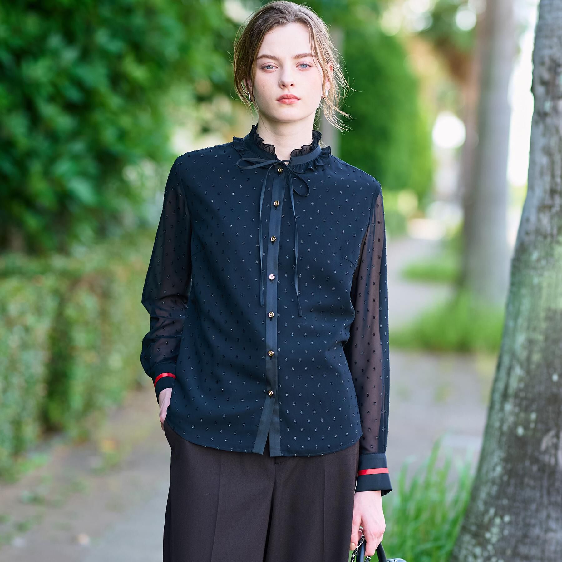 DRESSTERIOR「【洗える/シアー素材/otonaMUSE 11月号掲載】フィルムドットブラウス」|シャツ・ブラウス|