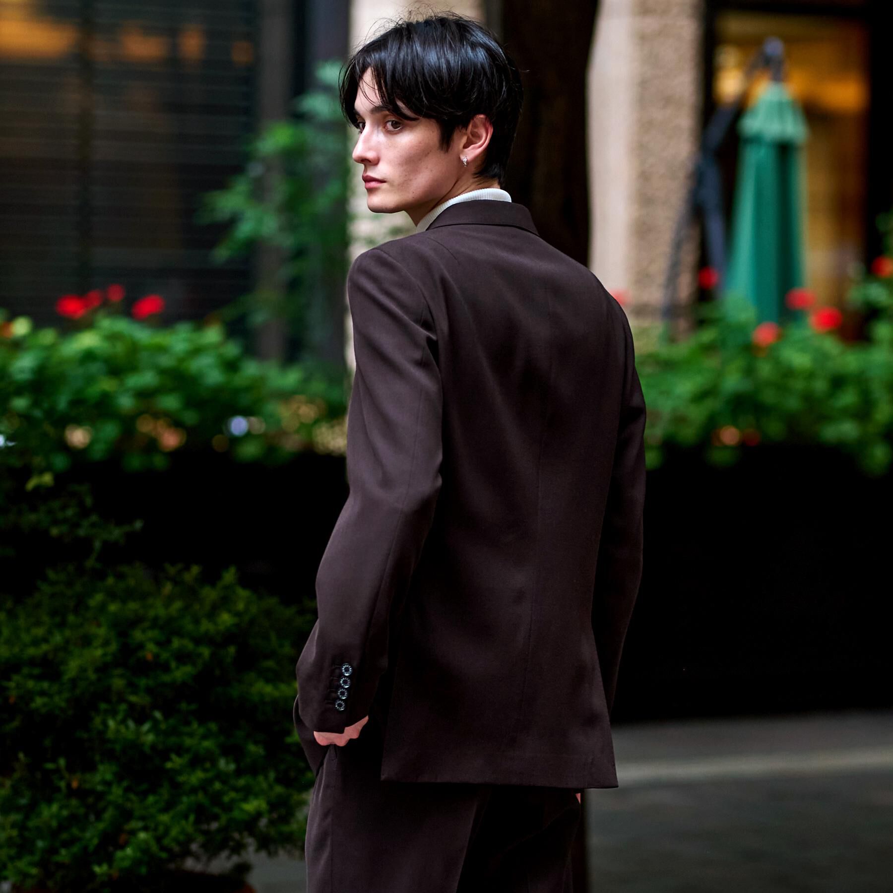 DRESSTERIOR「【セットアップ可】ブラウンツイル ダブルジャケット」|テーラードジャケット|