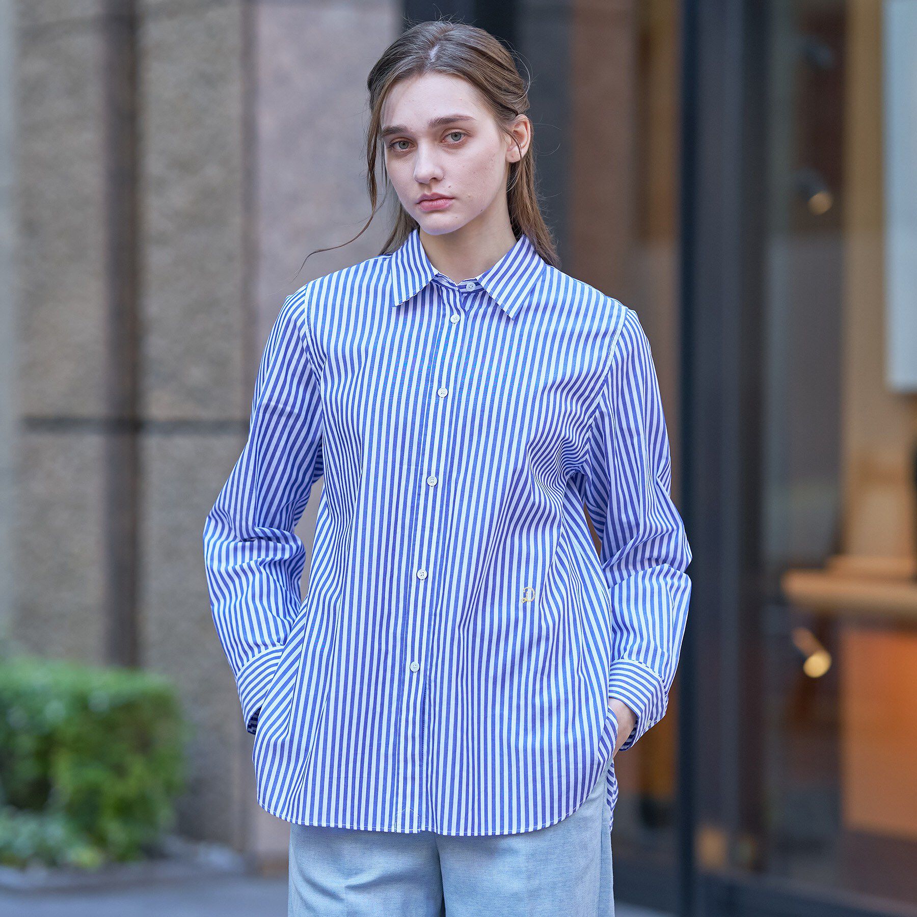 DRESSTERIOR「オーバーシルエットストライプシャツ」|シャツ・ブラウス|