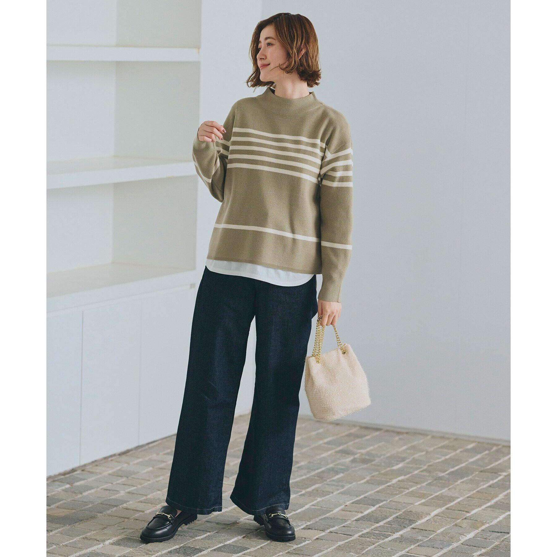 grove「【雑誌掲載】ラメニットチェーン巾着ショルダー」|ショルダー・メッセンジャー|