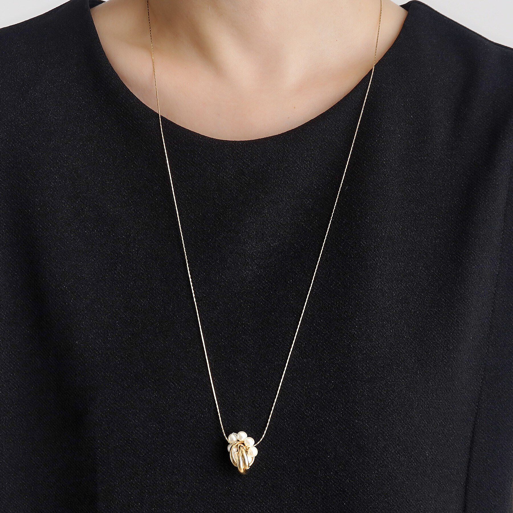 grove「パール調メタルリングワントップネックレス」|ネックレス|