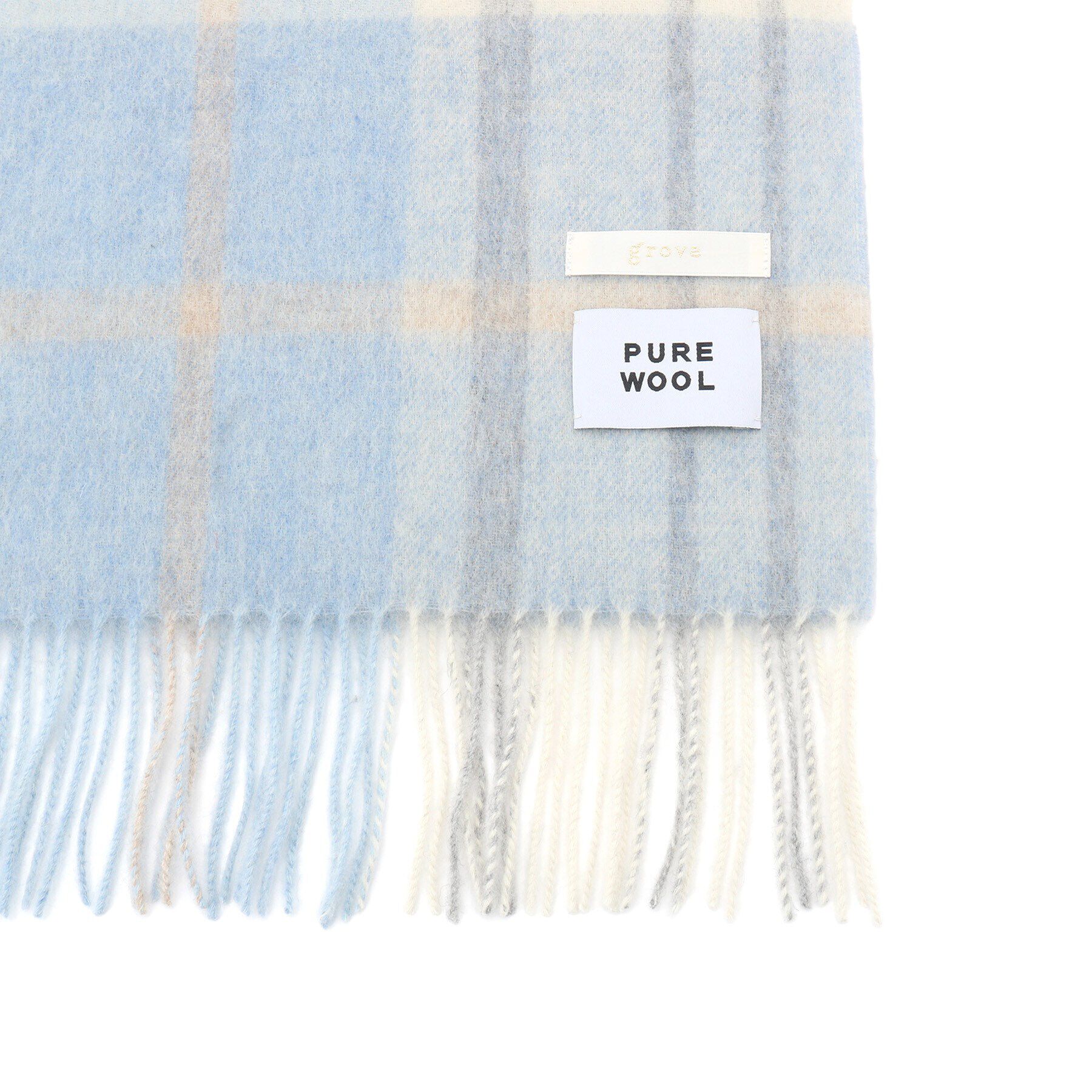 grove「ウールチェックマフラー【手洗い可】」|ストール|