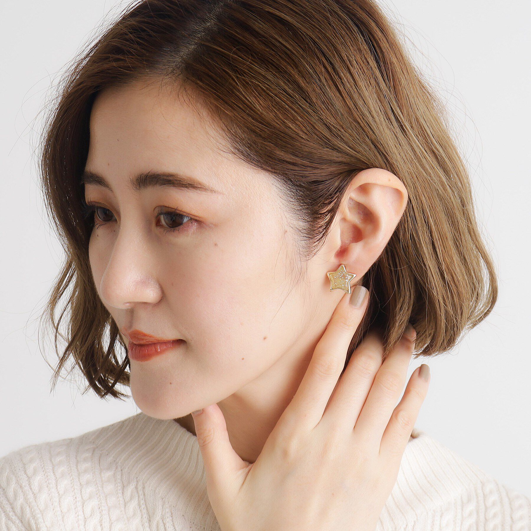 grove「ぷっくりラメスターイヤリング」|イヤリング|