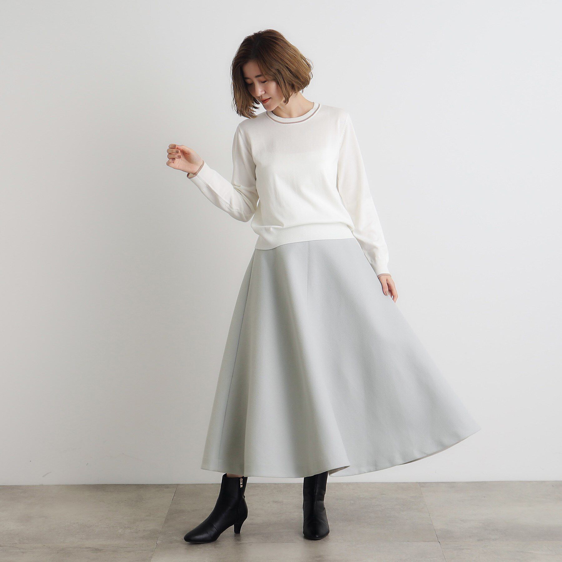 grove「ジャージメルトンフレアスカート」|スカート|