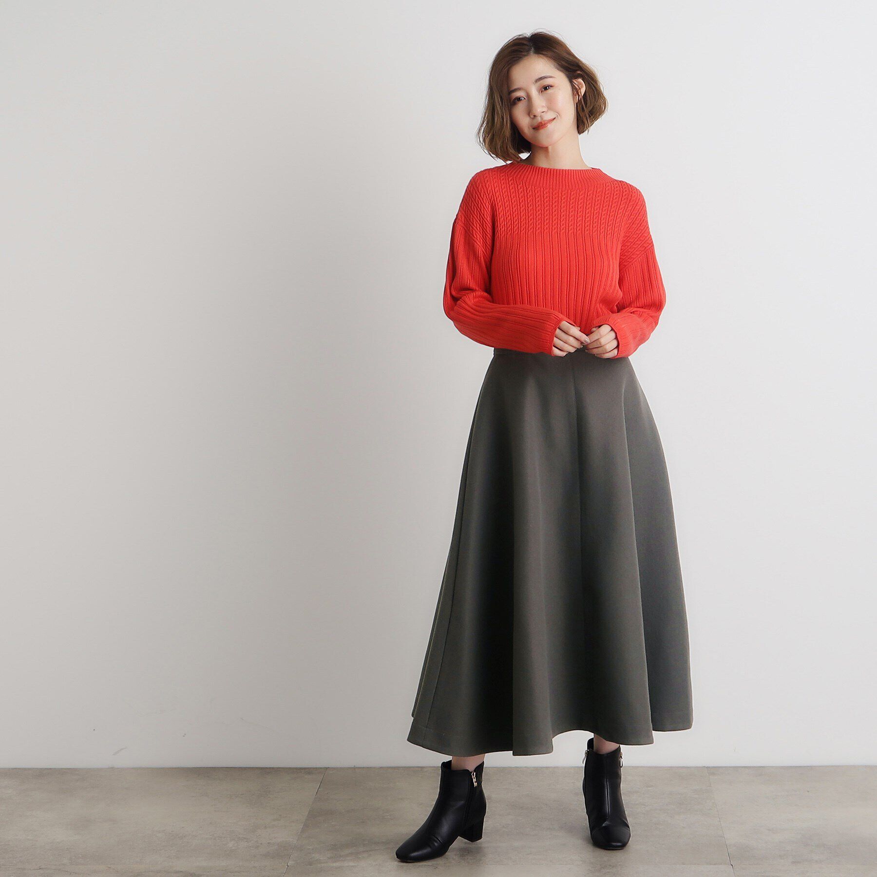 grove「ジャージメルトンフレアスカート」|スカート|