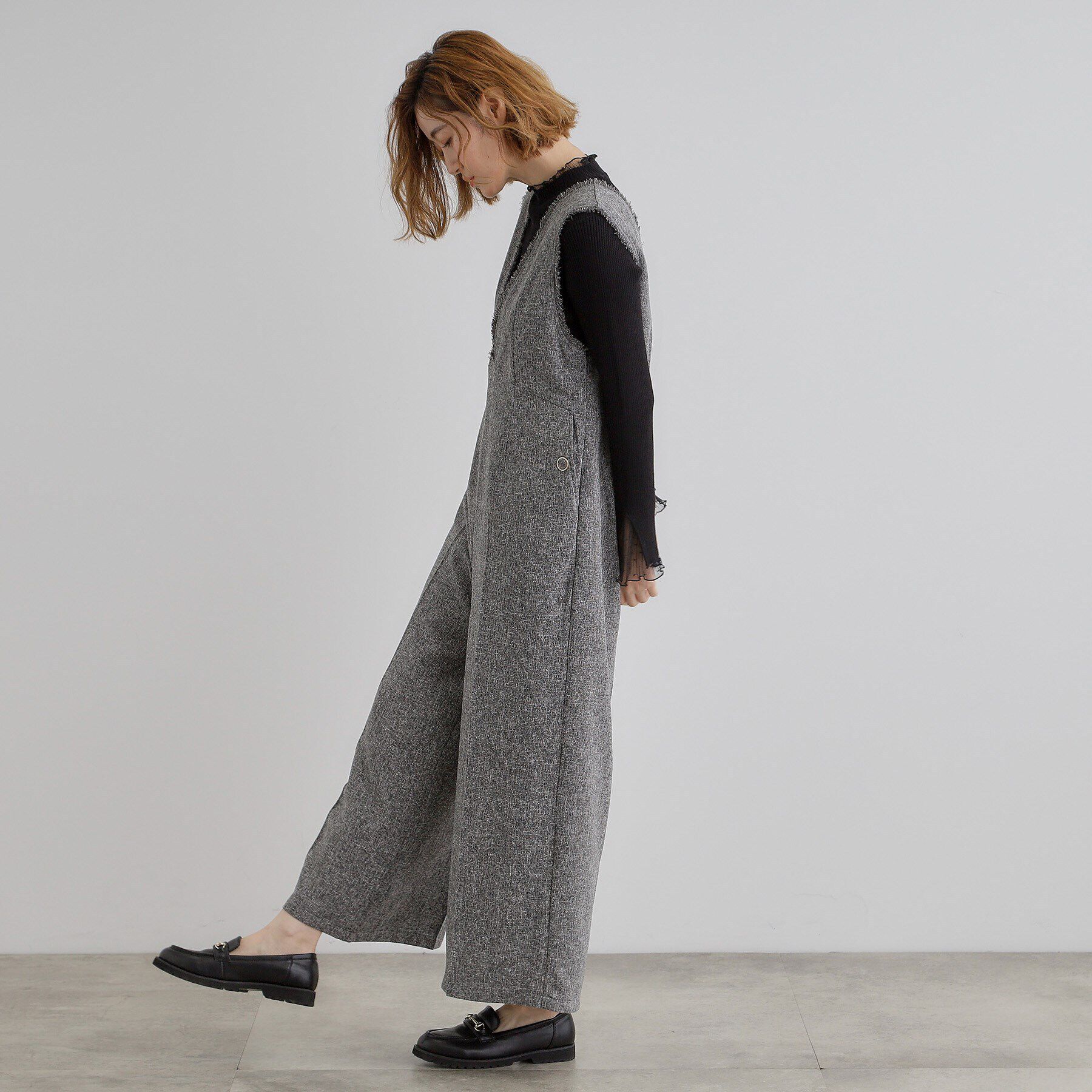 grove「ツイードサロペット」|オールインワン|