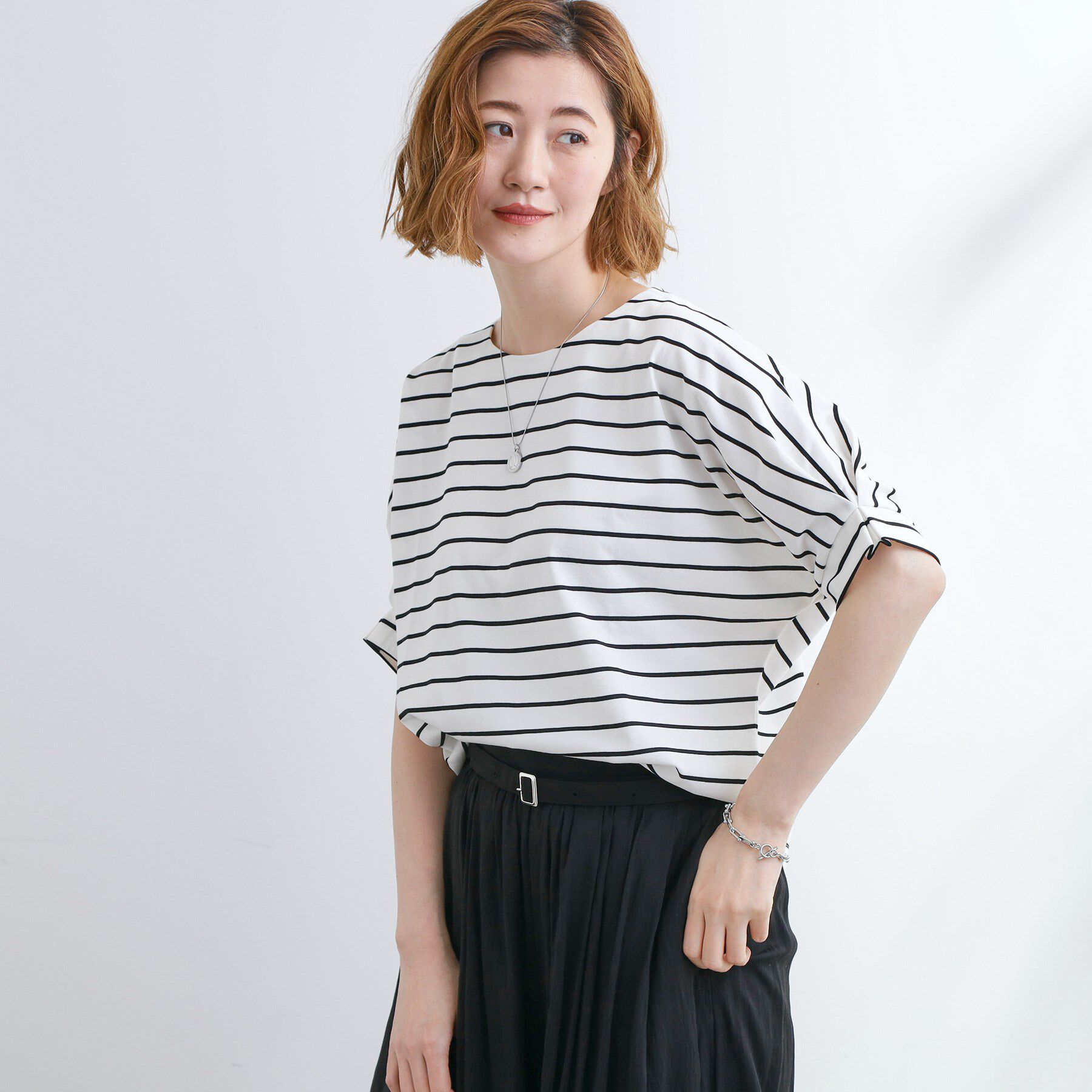 grove「【UVカット/ひんやり/二の腕カバー】タックドルマンプルオーバー」|Tシャツ・カットソー|