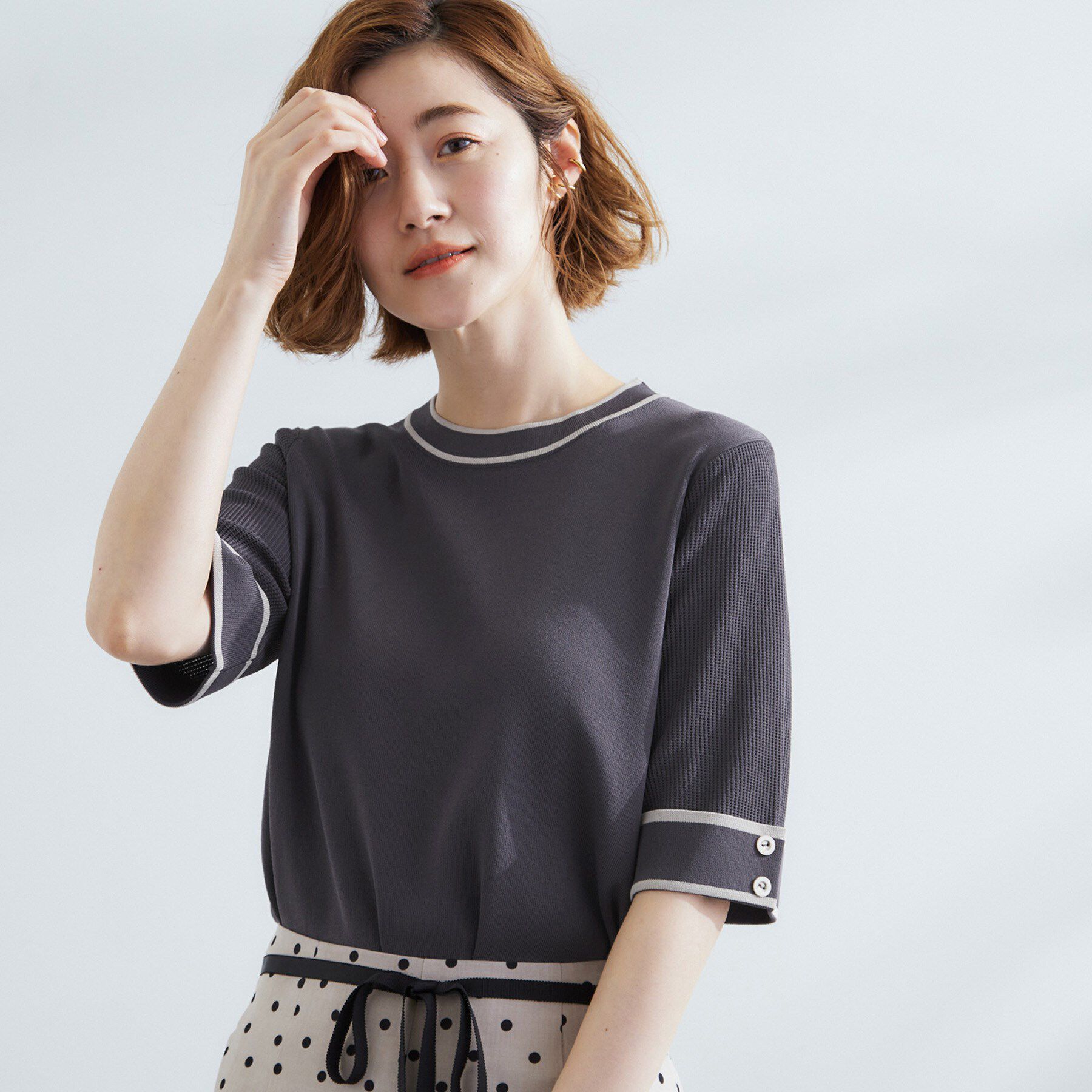 grove「【夏に嬉しい機能付き】やわらかドライタッチワイドスリーブプルオーバー」|ニット・セーター|